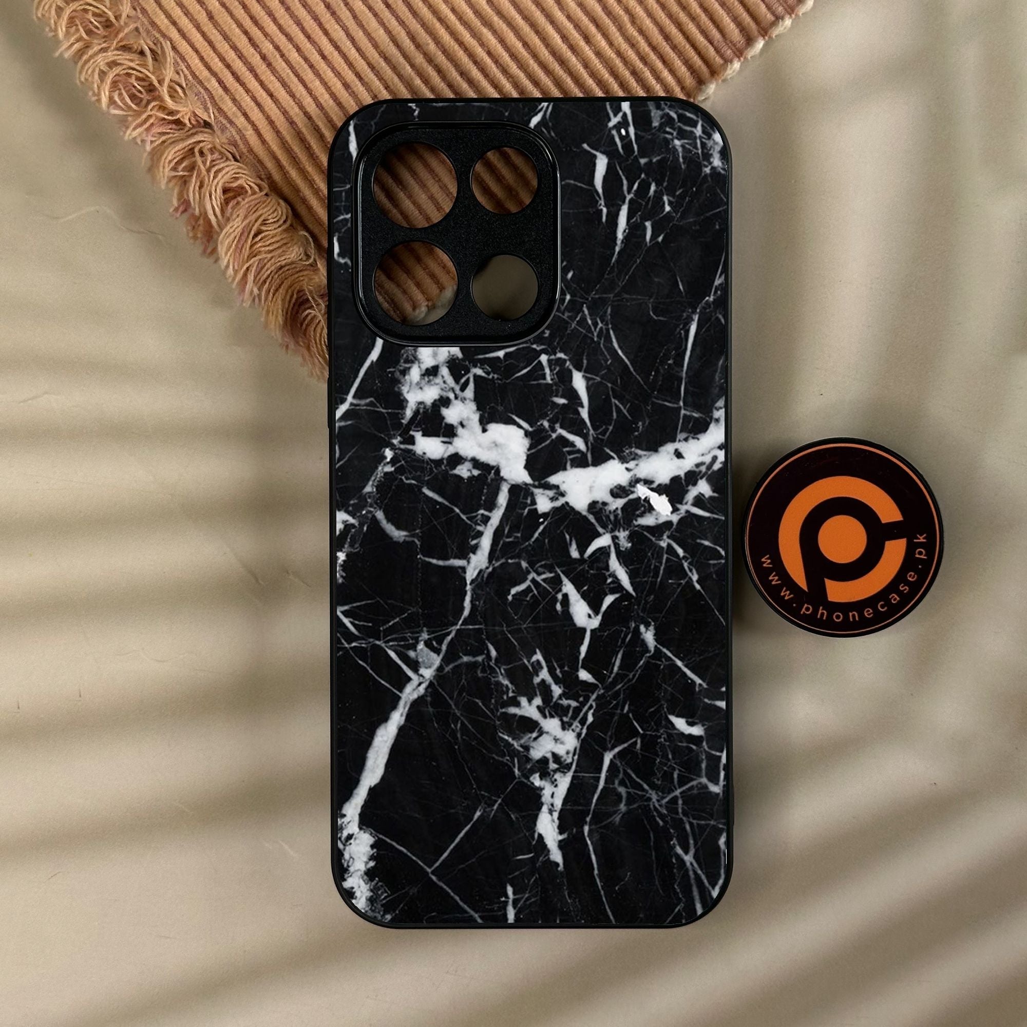 OnePlus Turbo 6 - Black Marble Design 6 - Premium Metal Printed Soft Bumper Shock Proof Case