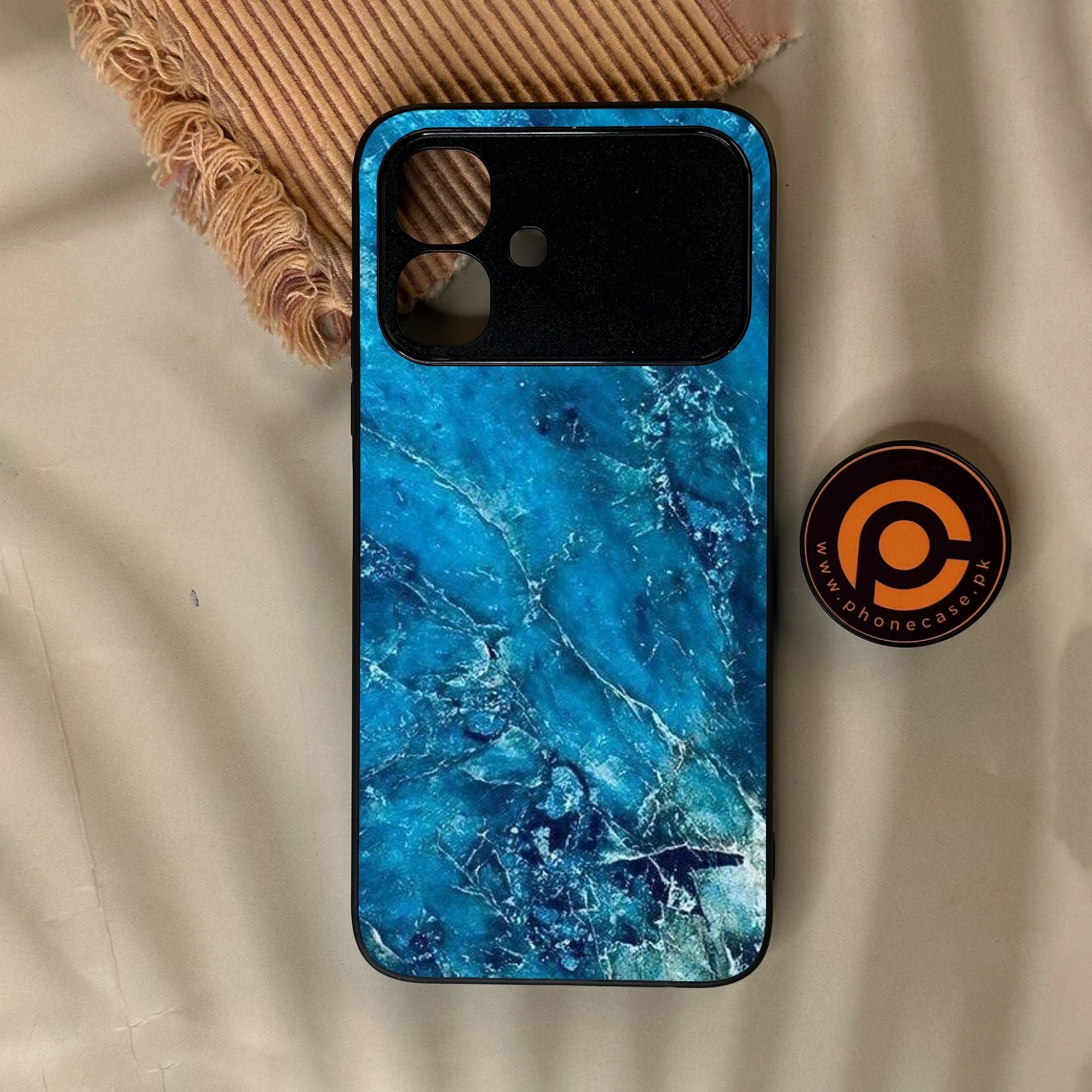 Infinix Smart 20 - Blue 2.0 Design 3 - Premium Metal Printed Soft Bumper Shock Proof Case