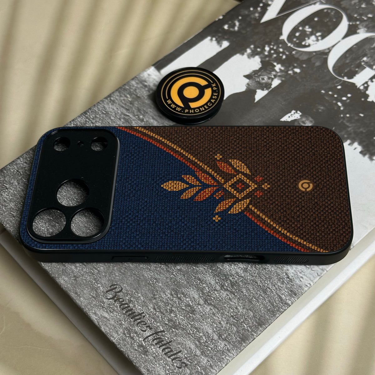 Iphone 18 Pro - Classic Weave Design 6 - Premium Metal Printed Soft Bumper Shock Proof Case