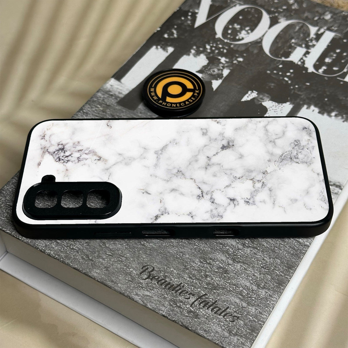 Infinix Hot 70 - White Design 10 - Premium Metal Printed Soft Bumper Shock Proof Case