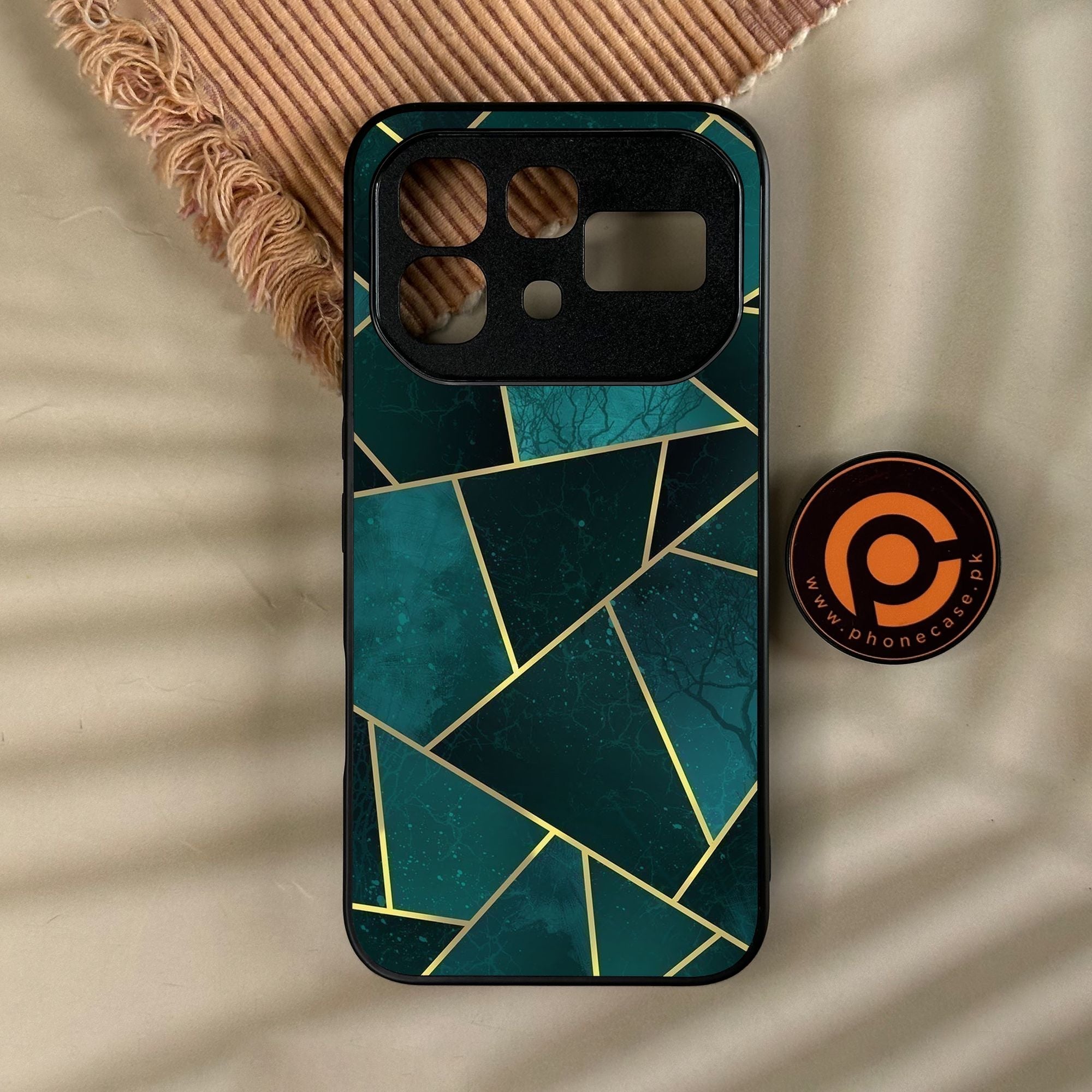 Infinix Note 60 Pro - Geometric Design 1 - Premium Metal Printed Soft Bumper Shock Proof Case