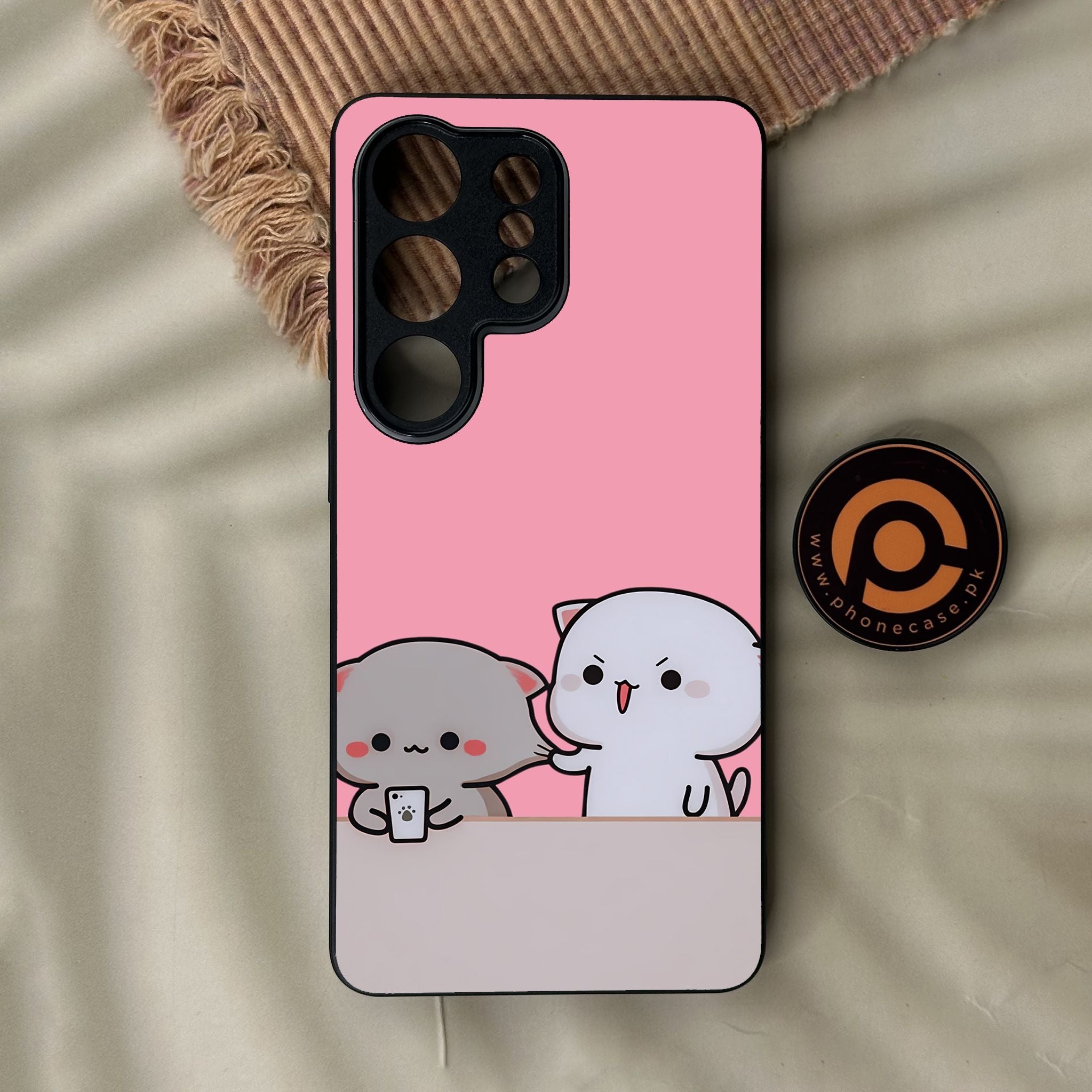 Galaxy S26 Ultra - Cute Bubu Dudu Design 2 - Premium Metal Printed Soft Bumper Shock Proof Case