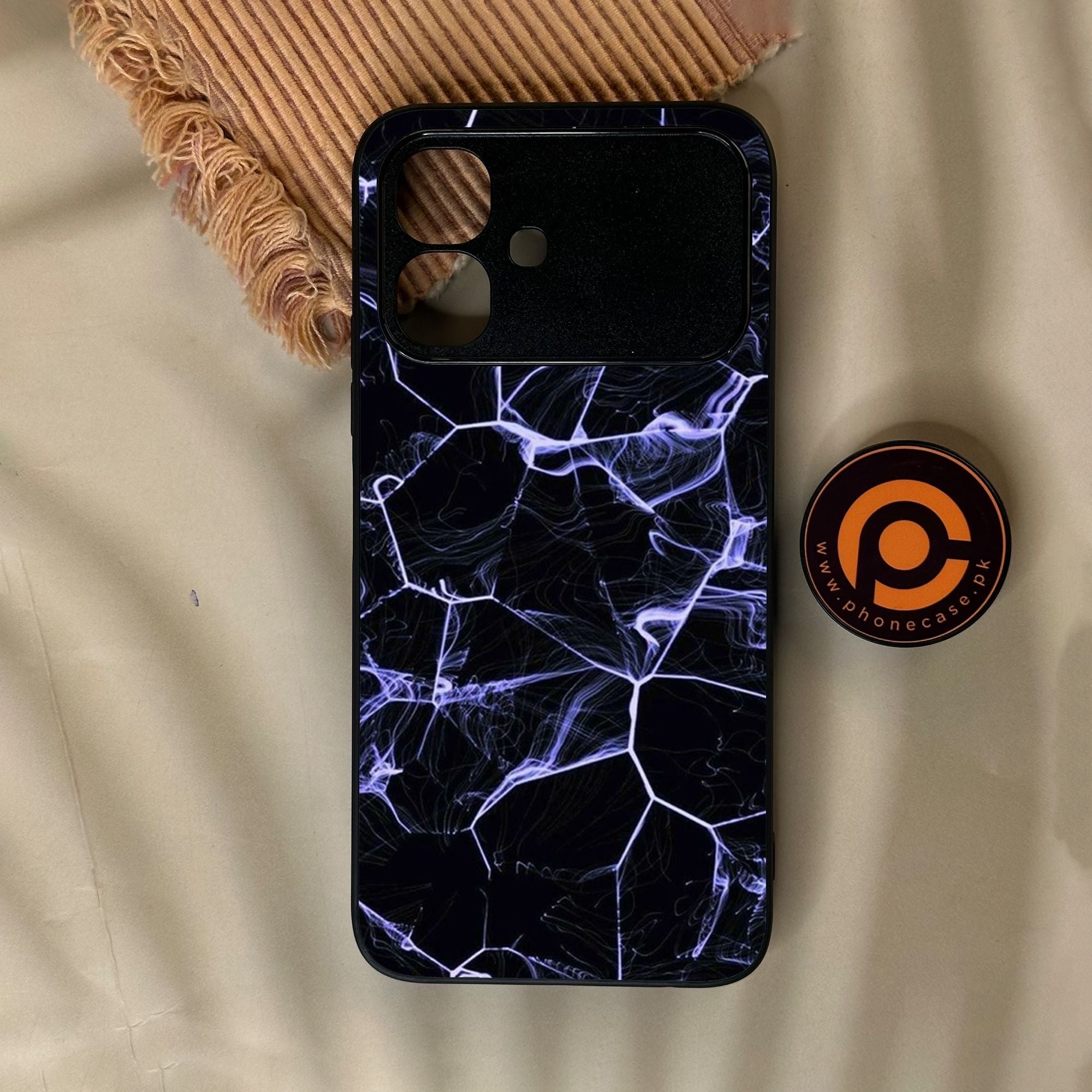 Infinix Smart 20 - Black Marble Design 10 - Premium Metal Printed Soft Bumper Shock Proof Case