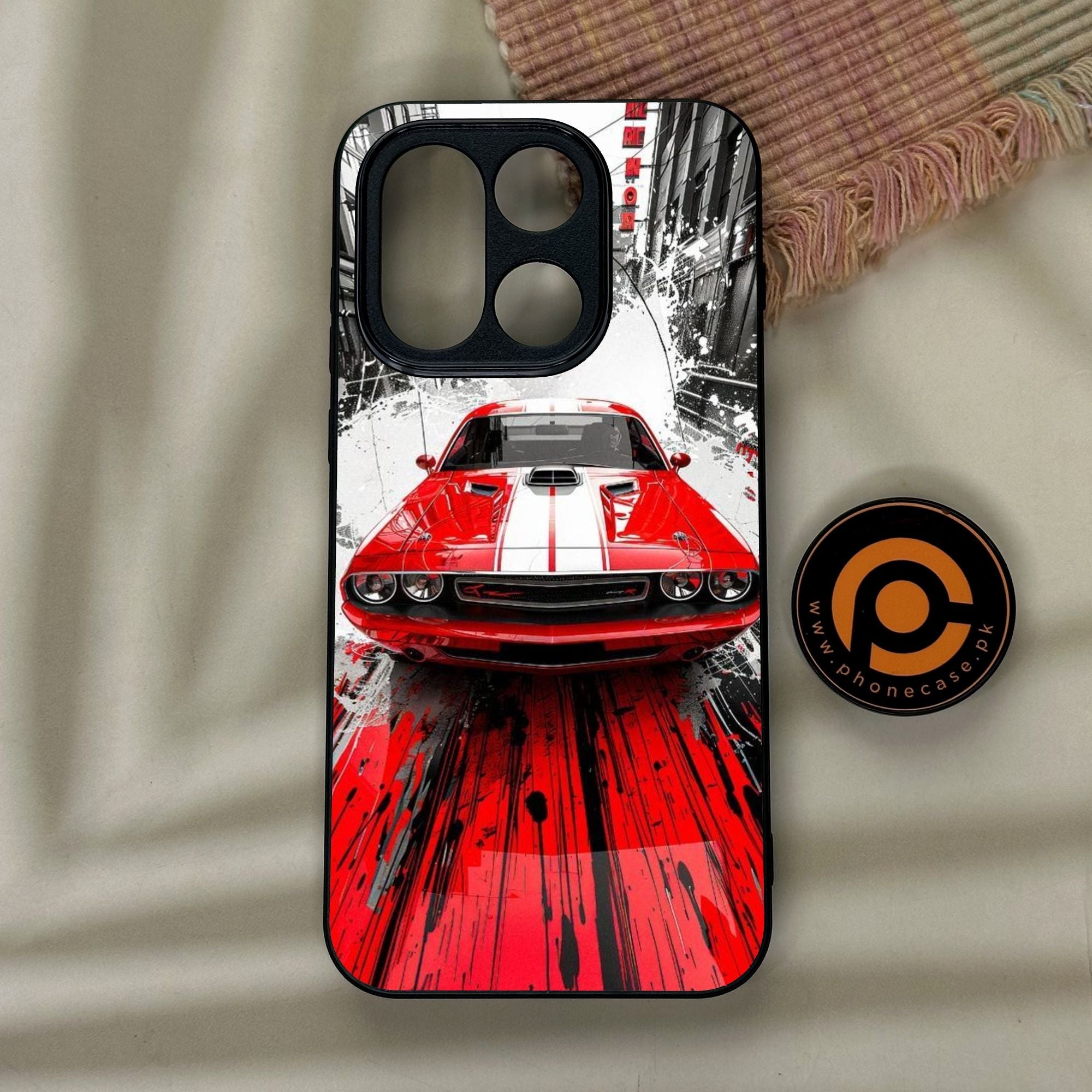 OnePlus 15 - Red Muscle Car Thrill - Premium Metal Printed Soft Bumper Shock Proof Case