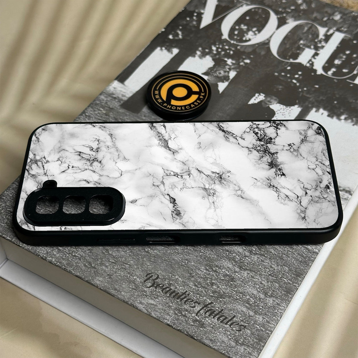 Infinix Hot 70 - White Design 7 - Premium Metal Printed Soft Bumper Shock Proof Case