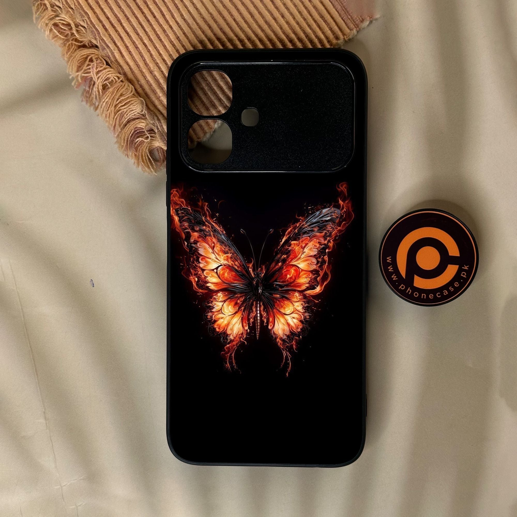 Infinix Smart 20 - Butterflies Design 5 - Premium Metal Printed Soft Bumper Shock Proof Case