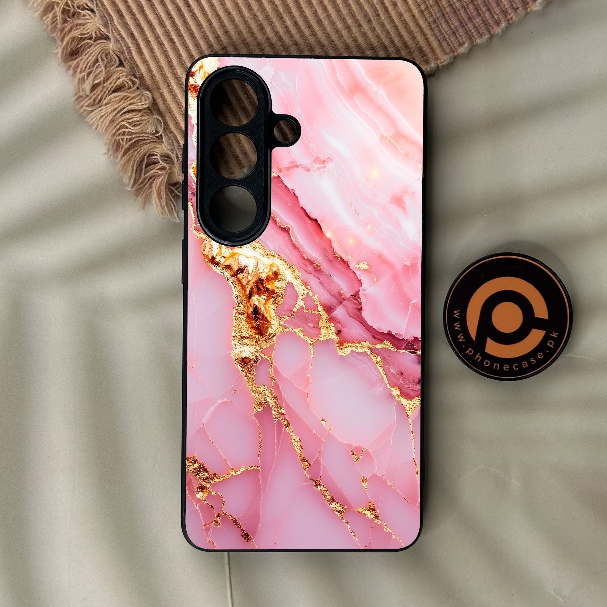 Galaxy S26 - Pink Marble 2.0 Design 6 - Premium Metal Printed Soft Bumper Shock Proof Case