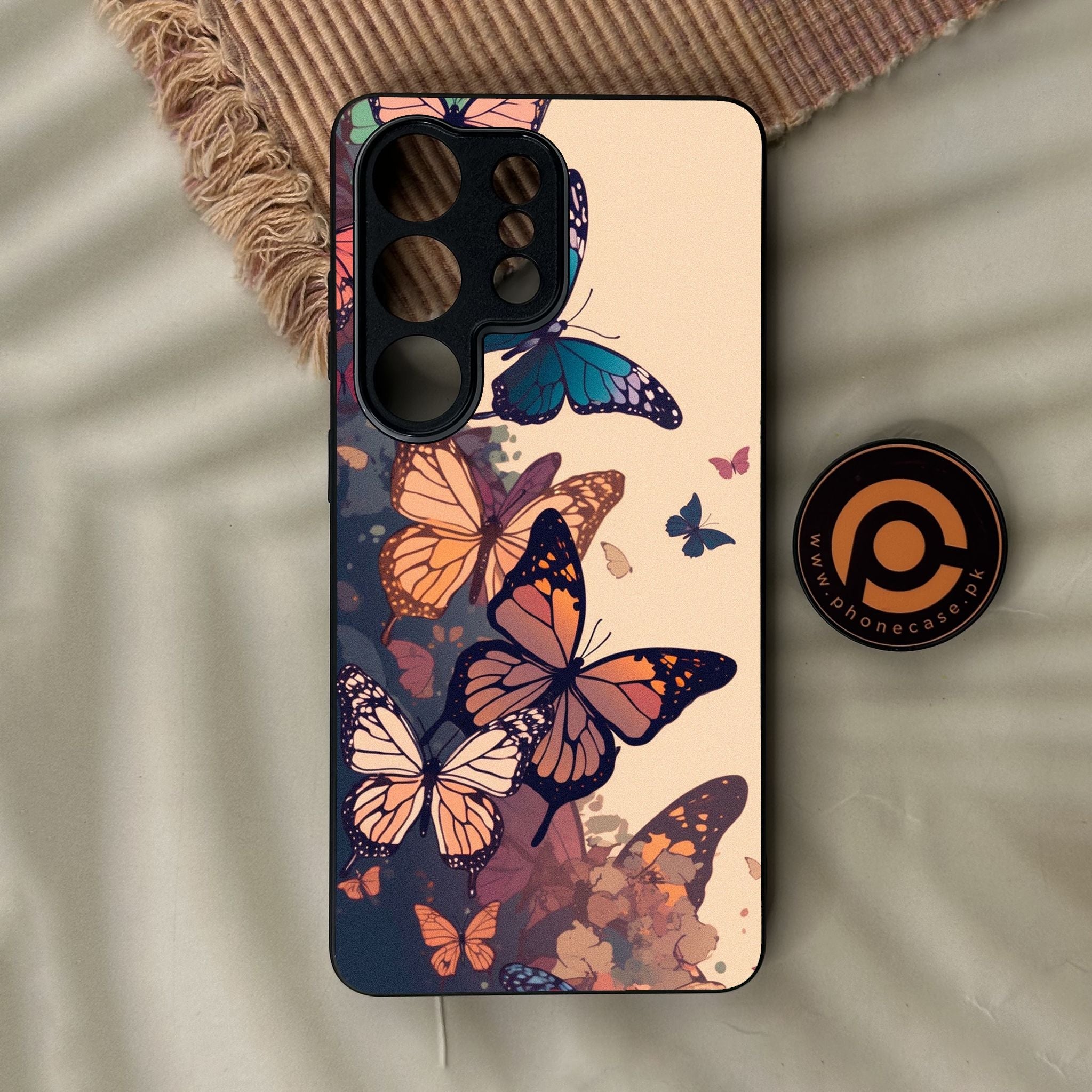 Galaxy S26 Ultra - Butterflies Design 6 - Premium Metal Printed Soft Bumper Shock Proof Case