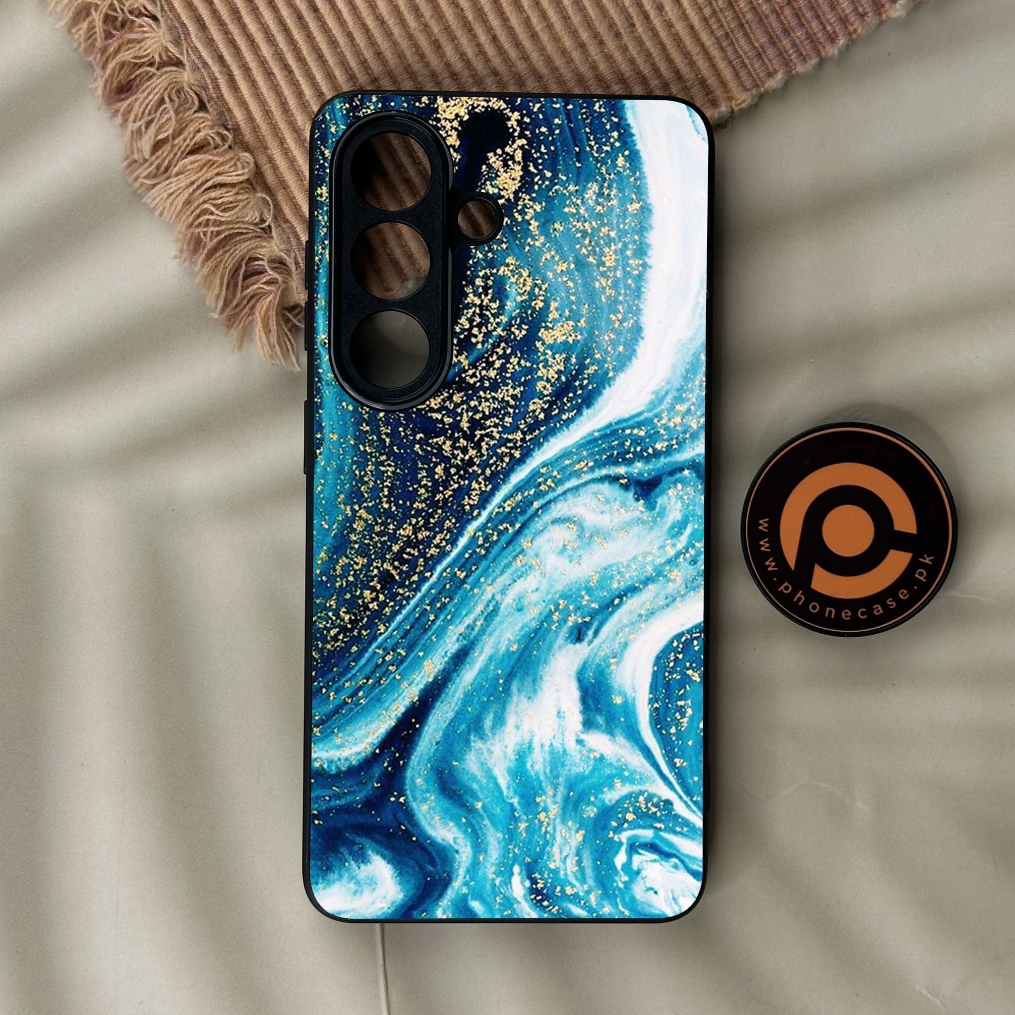 Galaxy S26 - Blue Marble Design 5 - Premium Metal Printed Soft Bumper Shock Proof Case