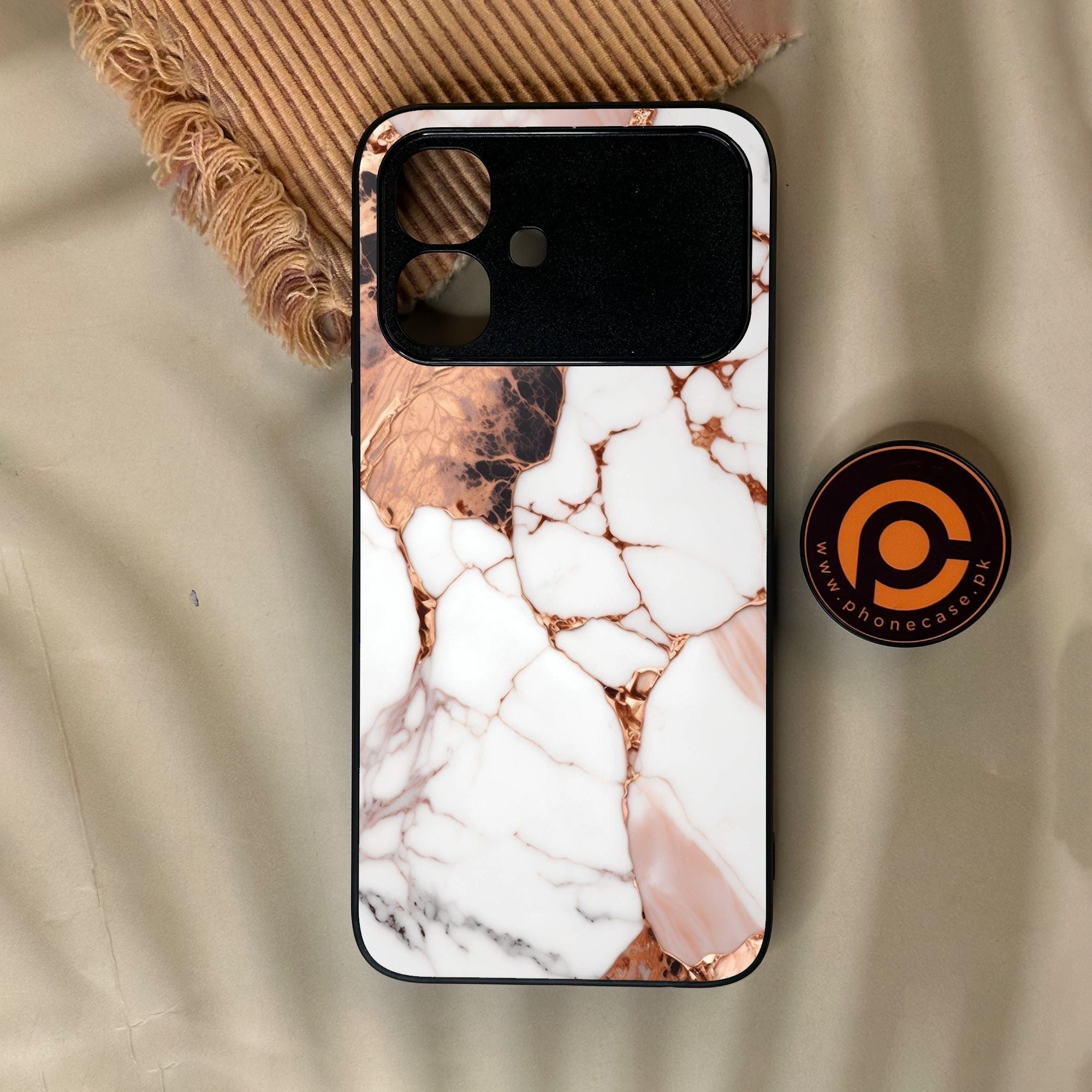 Infinix Smart 20 - Liquid Marble Design 5 - Premium Metal Printed Soft Bumper Shock Proof Case