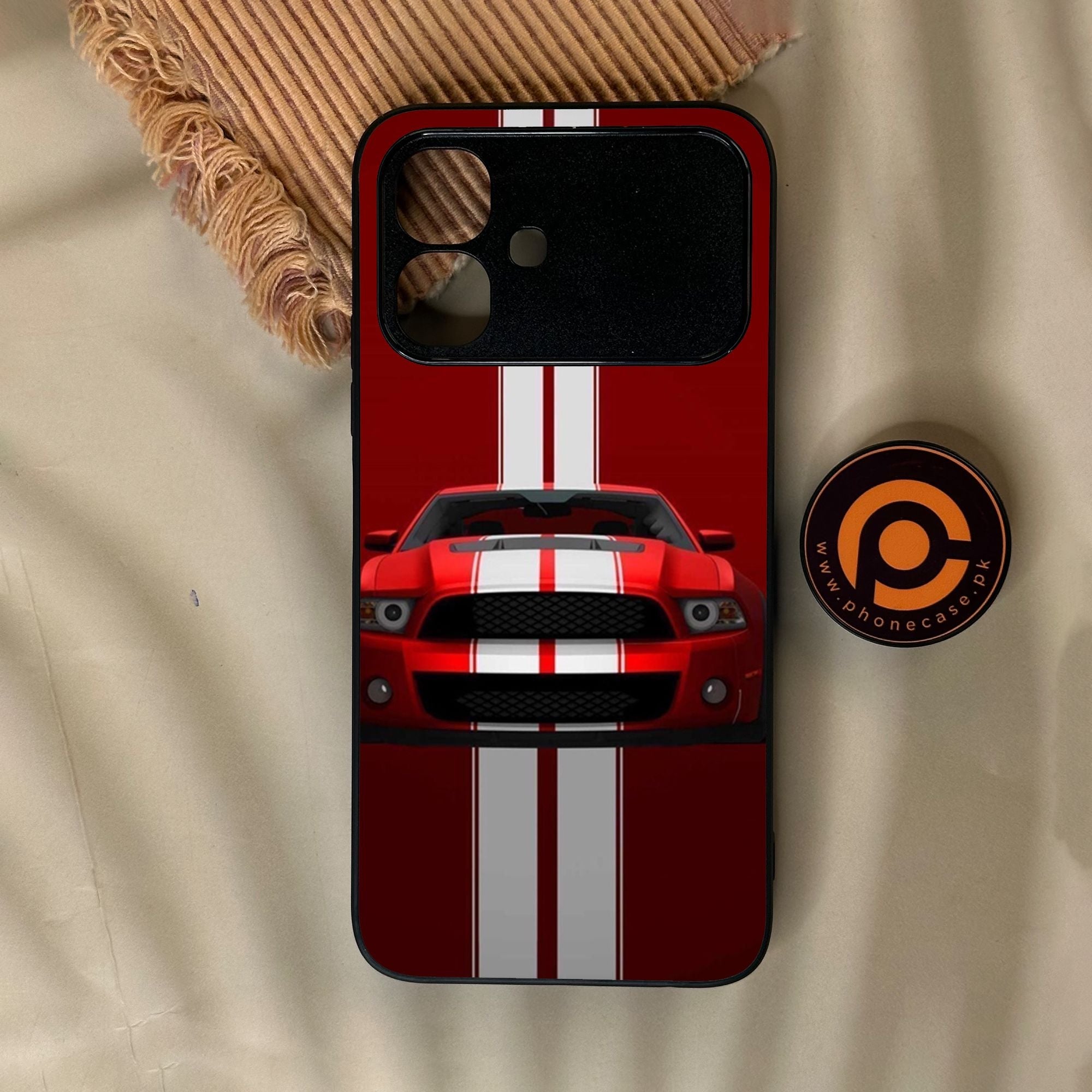 Infinix Smart 20 - Muscle Racing Car - Premium Metal Printed Soft Bumper Shock Proof Case
