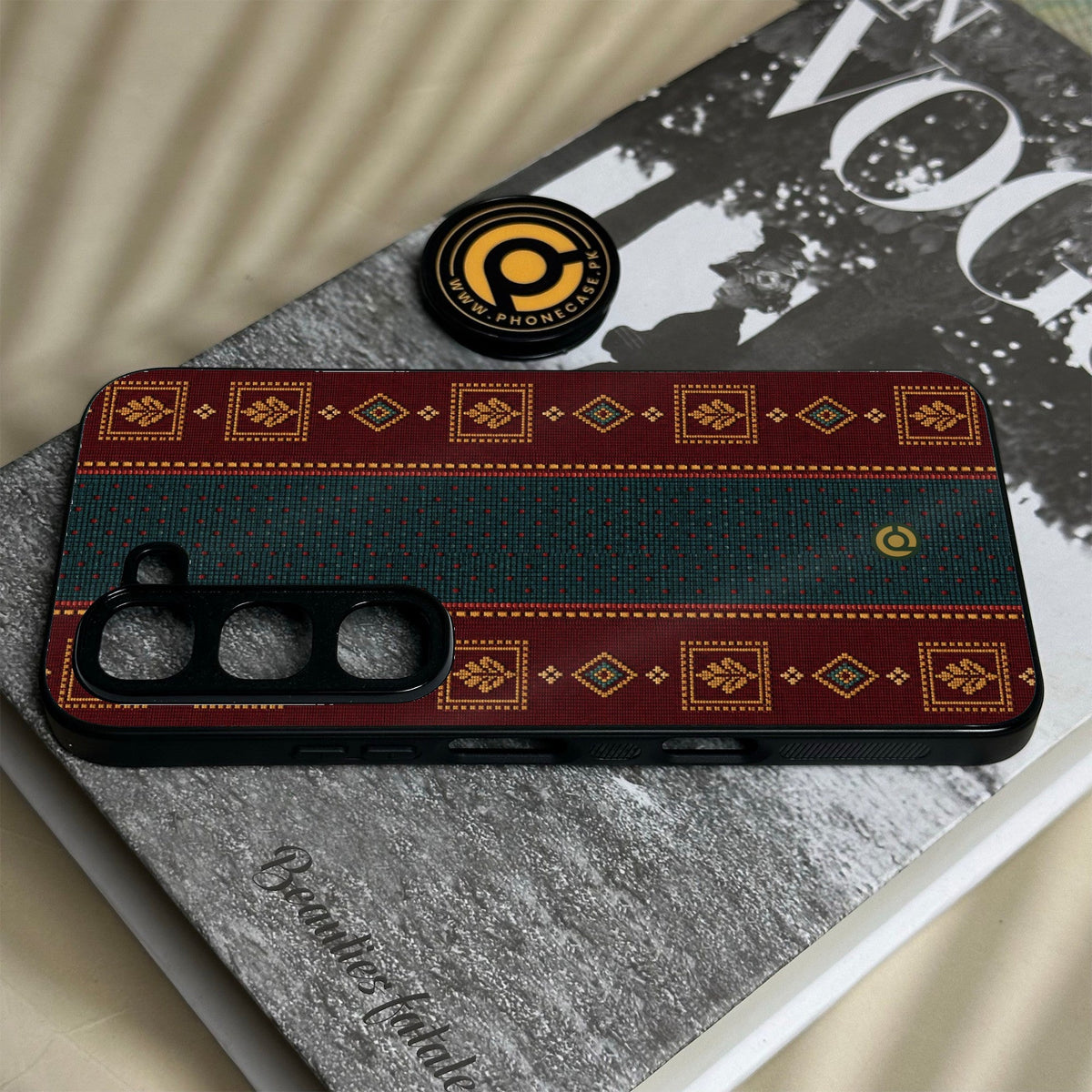 Infinix Hot 70 Pro - Classic Weave Design 12 - Premium Metal Printed Soft Bumper Shock Proof Case