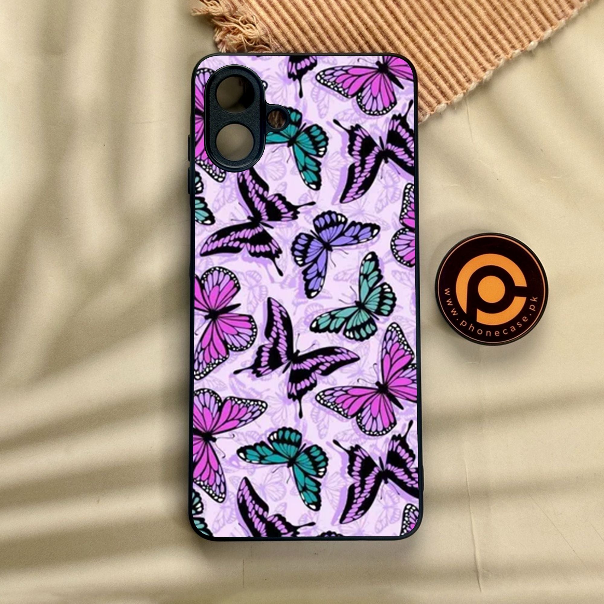 Samsung Galaxy A07 - Butterflies Design 10 - Premium Metal Printed Soft Bumper Shock Proof Case