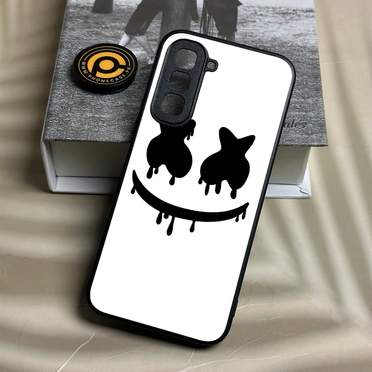 Infinix Hot 70 - Marshmello Face - Premium Metal Printed Soft Bumper Shock Proof Case