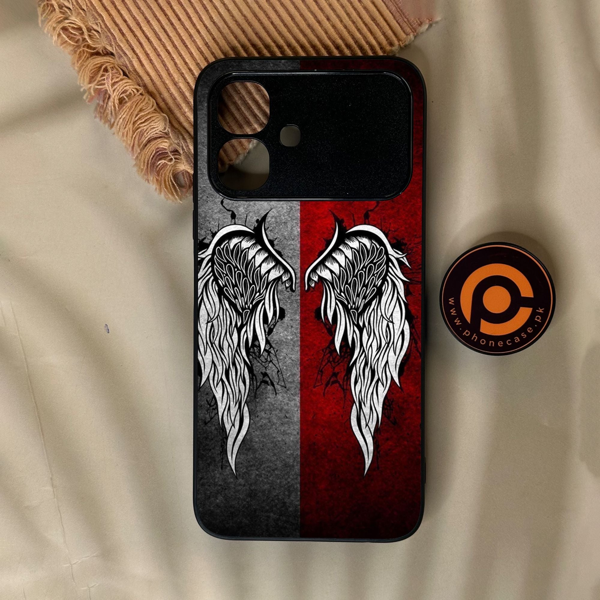 Infinix Smart 20 - Angel Wings Design 2 - Premium Metal Printed Soft Bumper Shock Proof Case