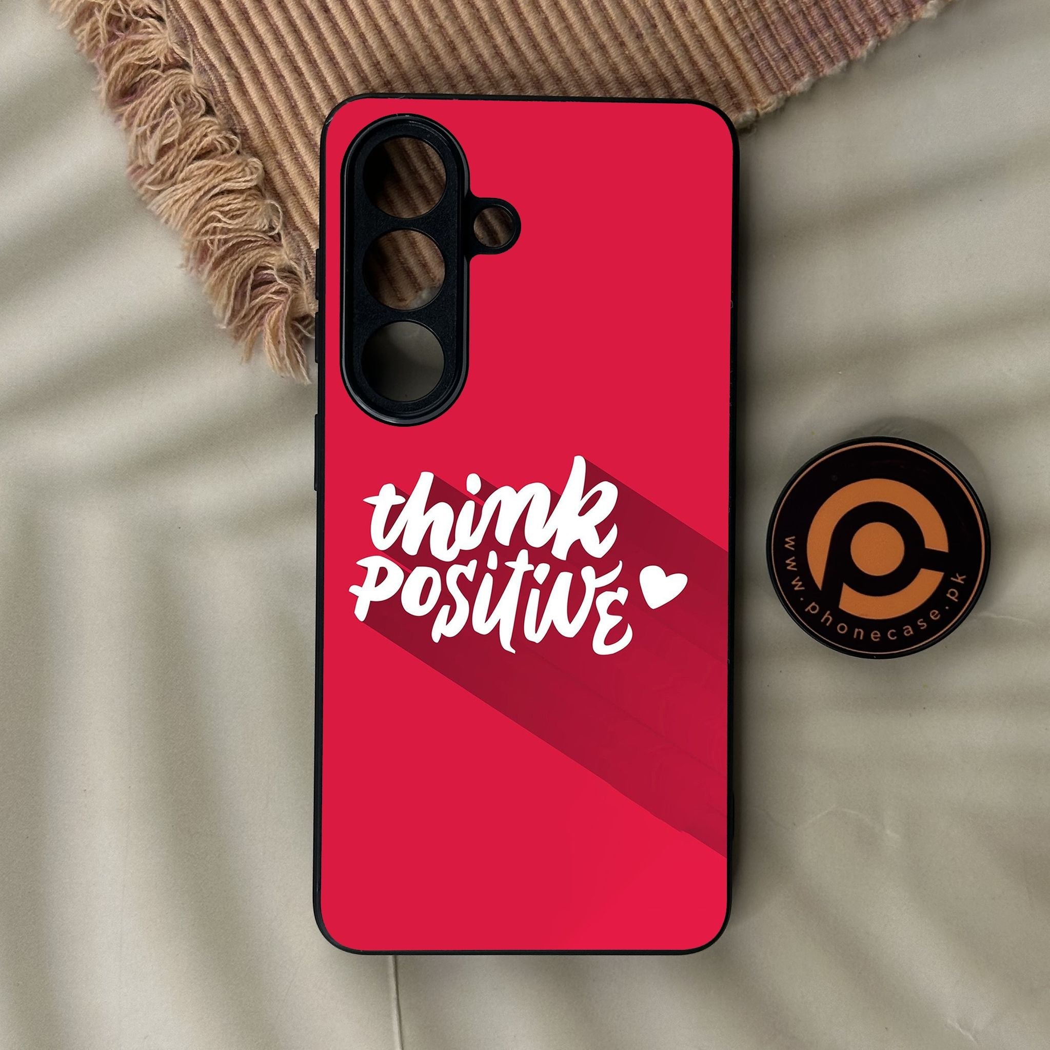 Galaxy S26 - Think Positive Design - Premium Metal Printed Soft Bumper Shock Proof Case