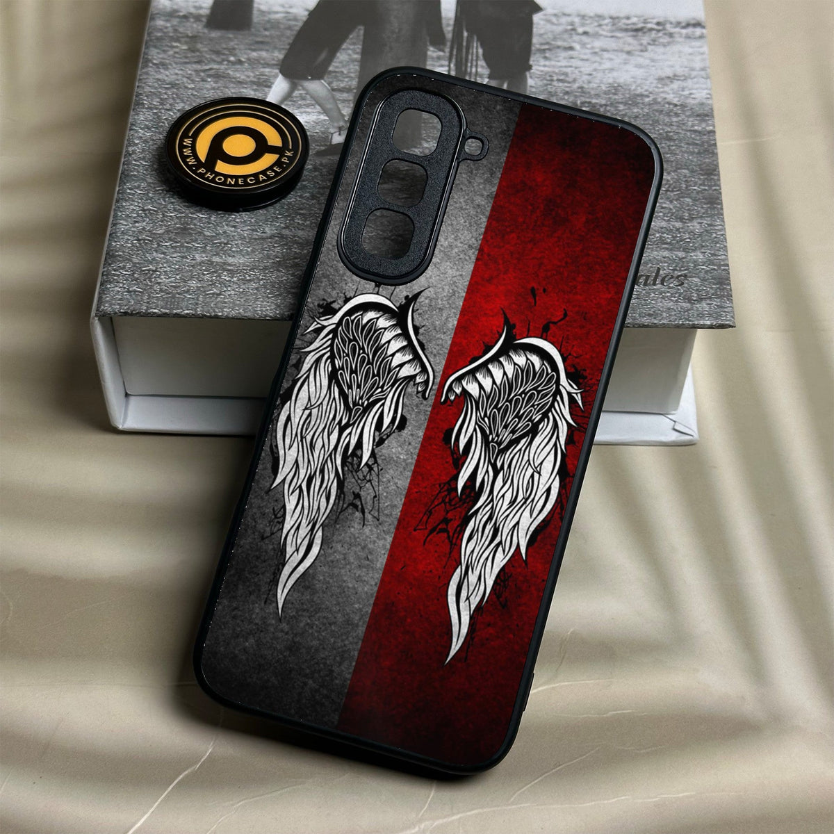 Infinix Hot 70 - Angel Wings Design 2 - Premium Metal Printed Soft Bumper Shock Proof Case