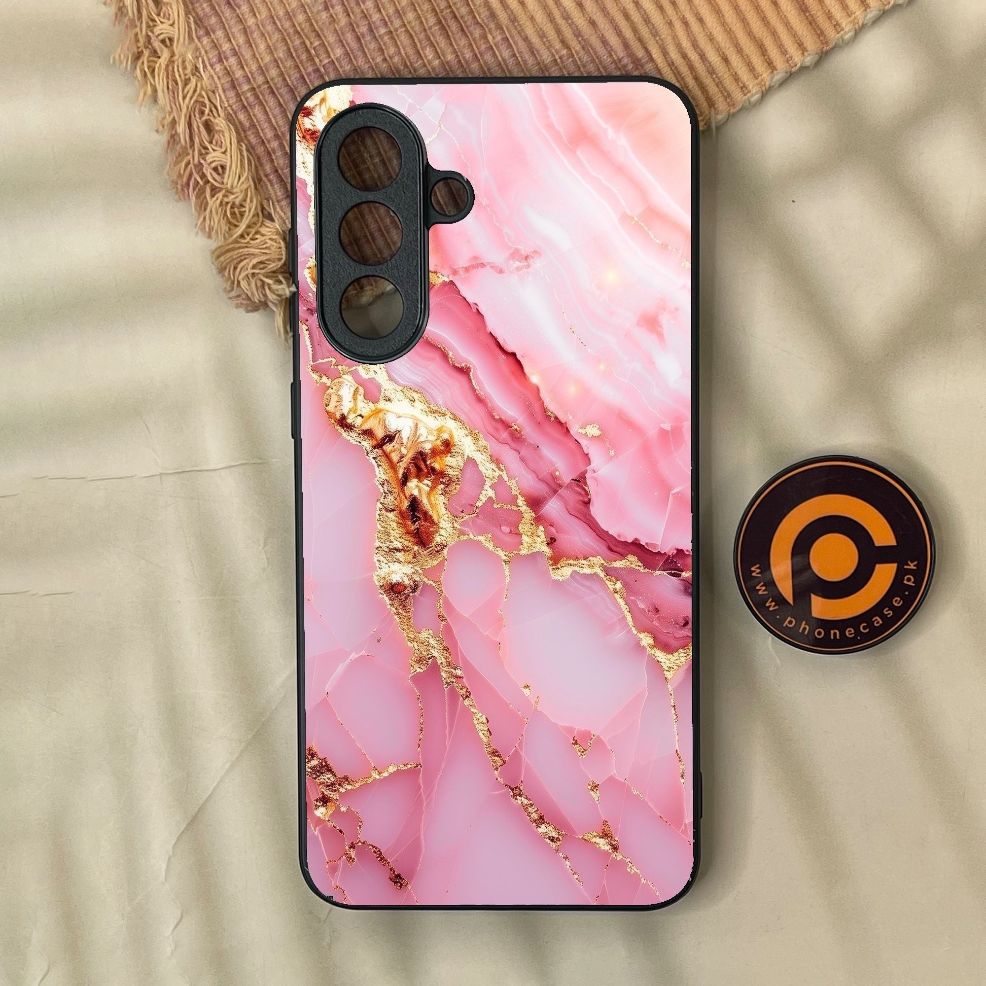 Samsung Galaxy A37 - Pink Marble 2.0 Design 6 - Premium Metal Printed Soft Bumper Shock Proof Case