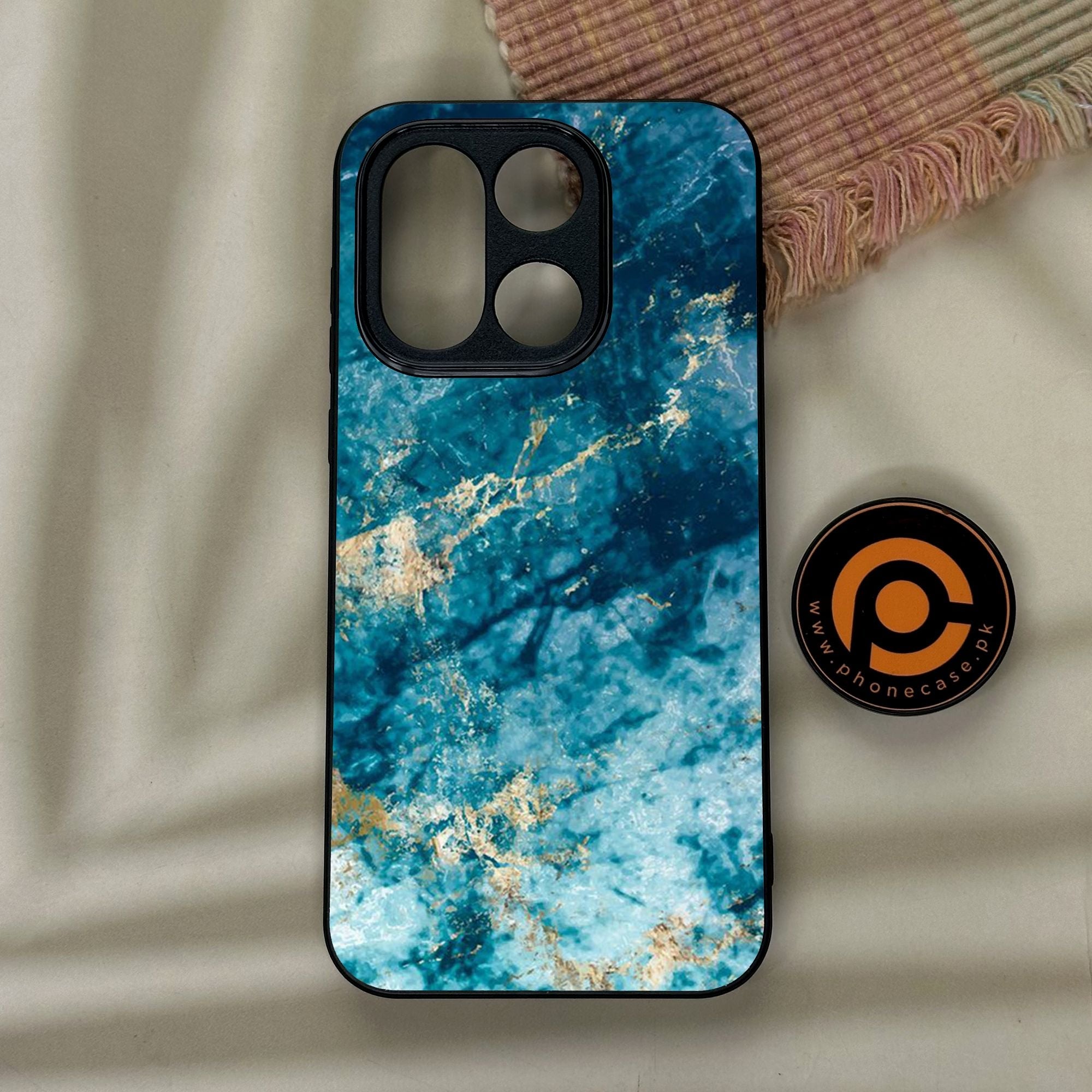 OnePlus 15 - Blue Marble Design 4 - Premium Metal Printed Soft Bumper Shock Proof Case