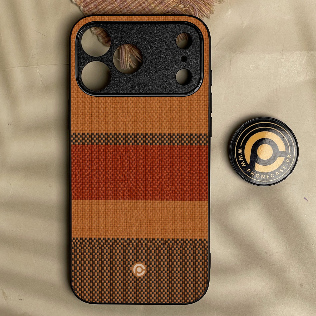 Iphone 18 Pro Max - Classic Weave Design 3 - Premium Metal Printed Soft Bumper Shock Proof Case