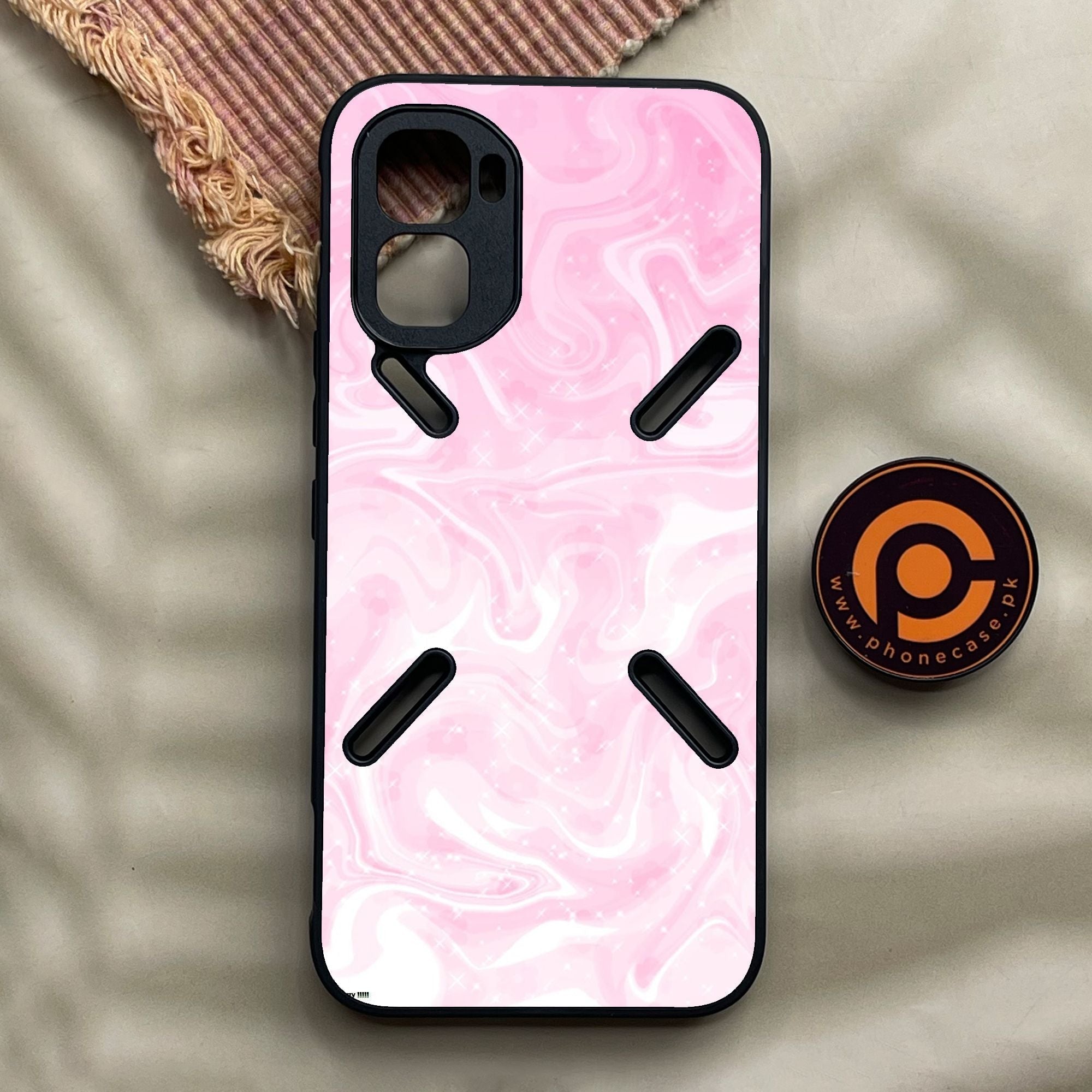 Infinix GT 50 Pro - Pink Design 9 - Premium Metal Printed Soft Bumper Shock Proof Case