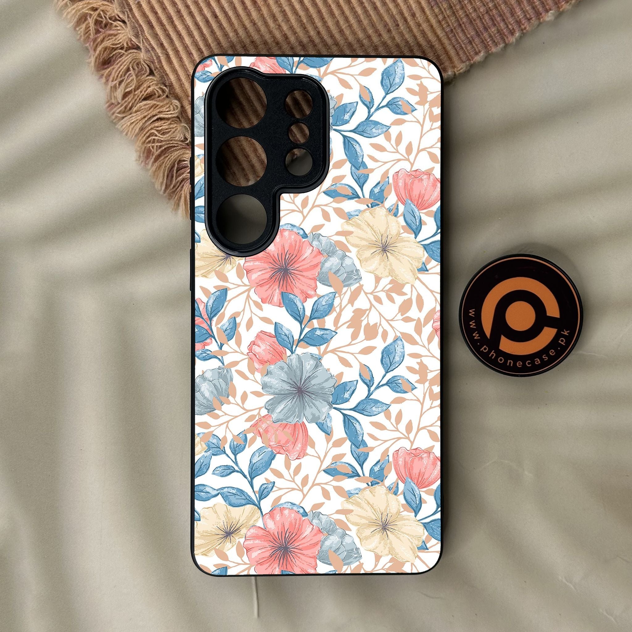 Galaxy S26 Ultra - Seamless Flower - Premium Metal Printed Soft Bumper Shock Proof Case