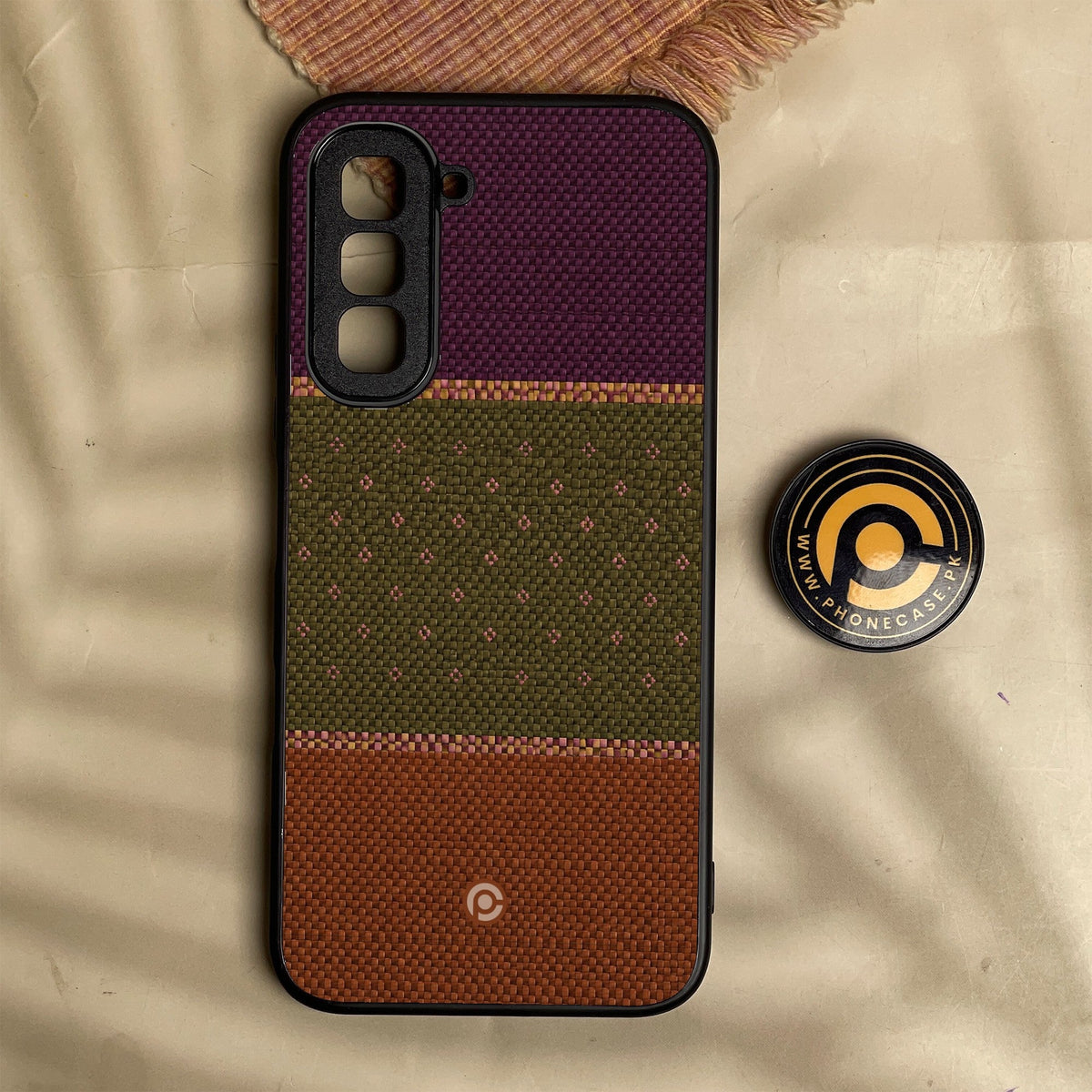 Infinix Hot 70 - Classic Weave Design 5 - Premium Metal Printed Soft Bumper Shock Proof Case