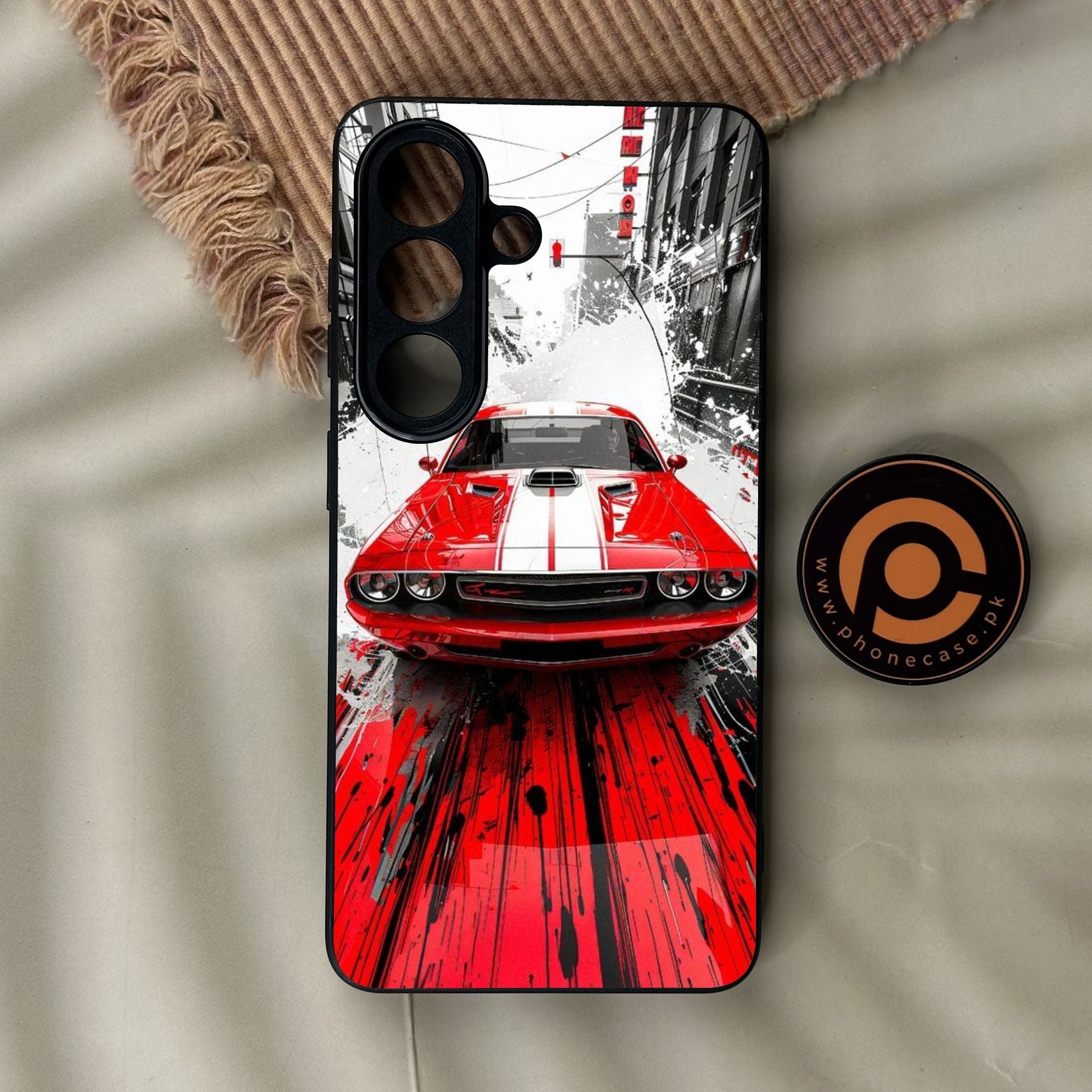 Galaxy S26 - Red Muscle Car Thrill - Premium Metal Printed Soft Bumper Shock Proof Case
