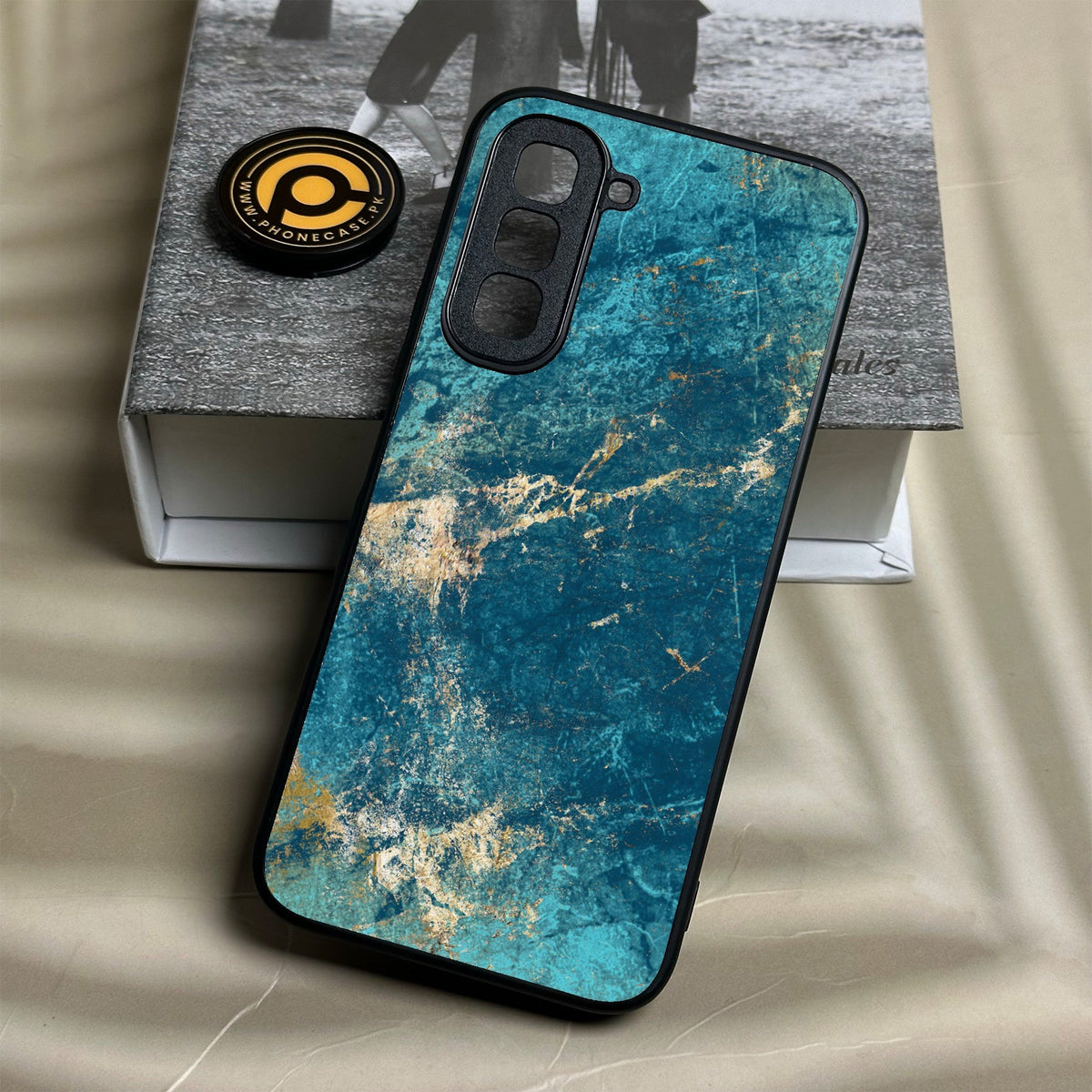 Infinix Hot 70 - Blue 2.0 Design 9 - Premium Metal Printed Soft Bumper Shock Proof Case