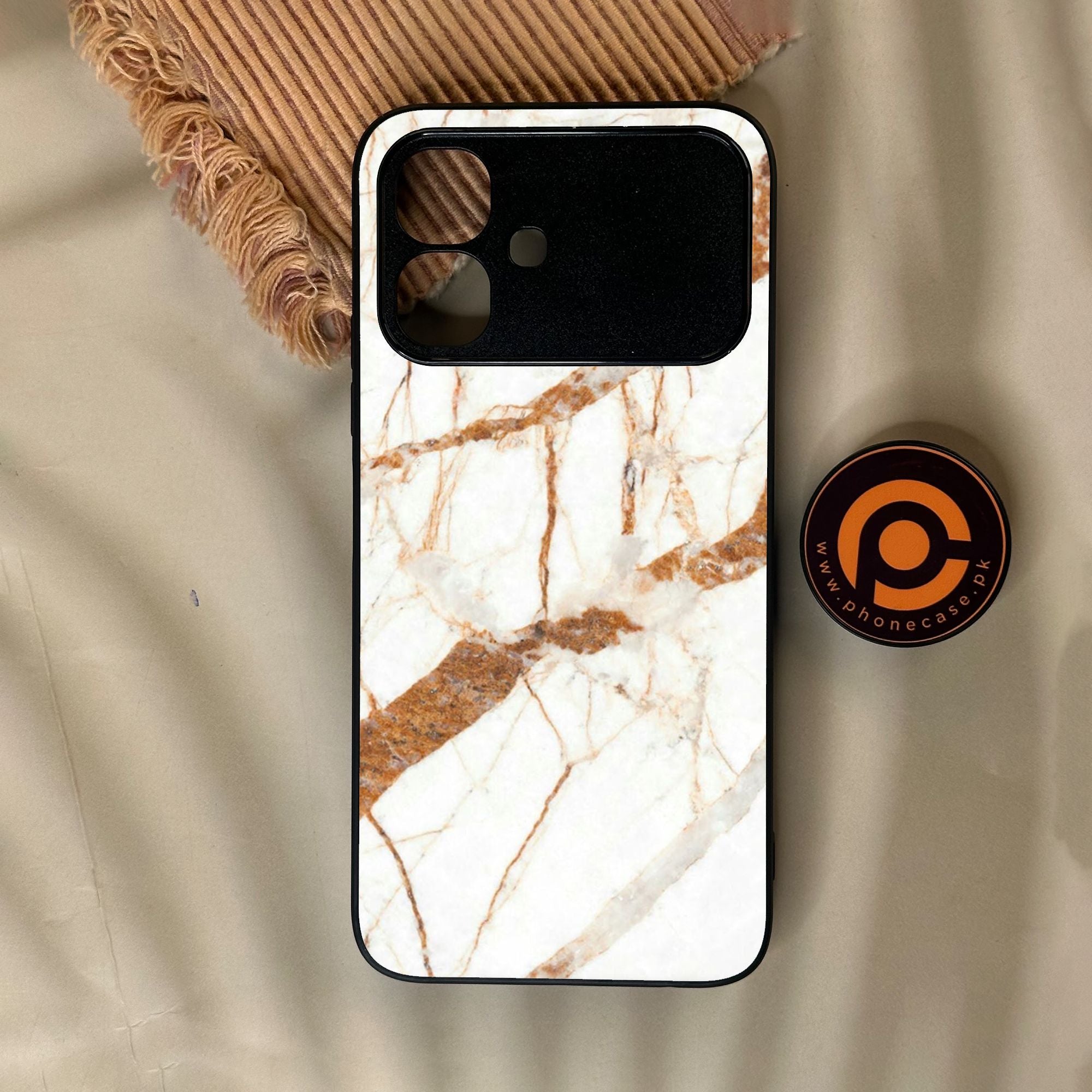 Infinix Smart 20 - White Design 4 - Premium Metal Printed Soft Bumper Shock Proof Case