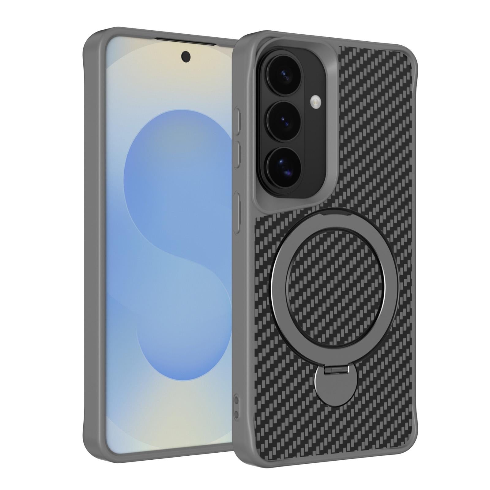 Galaxy S26 - Platinum MagLuxe Magnetic Case with 360° Rotating Ring Stand