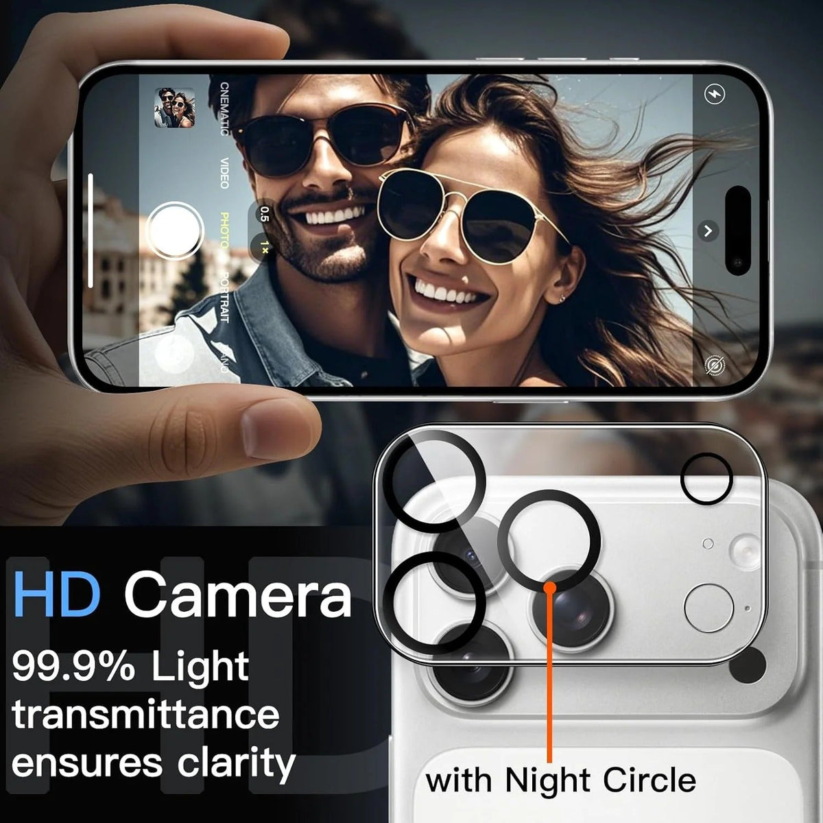 iPhone 18 Pro Max - Ultra Clear 9H Tempered Glass Camera Lens Protector