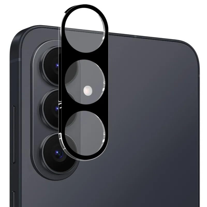 Galaxy S26/ S26 Plus - HD Clear 9H Black Bordered Camera Lens Glass Protector