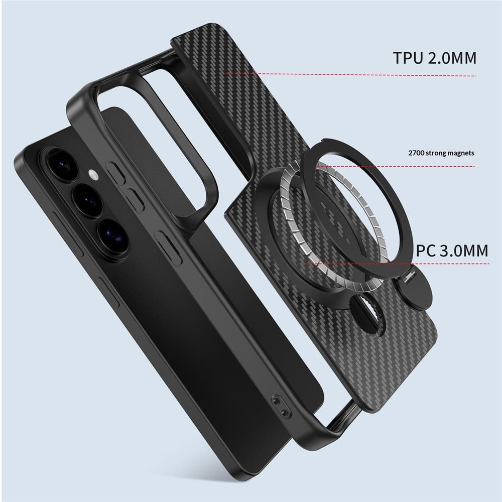 Galaxy S26 - Platinum MagLuxe Magnetic Case with 360° Rotating Ring Stand