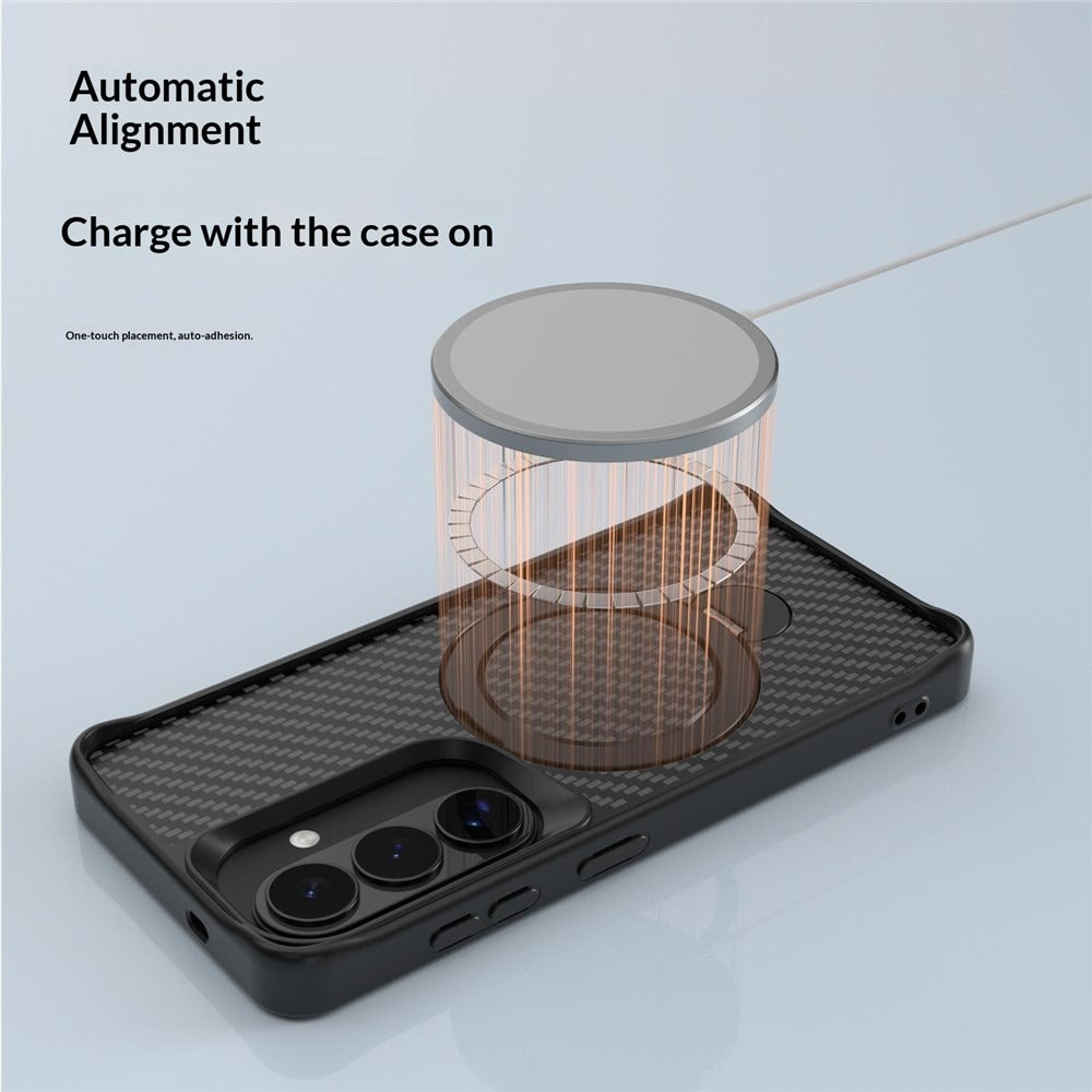 Galaxy S26 - Platinum MagLuxe Magnetic Case with 360° Rotating Ring Stand