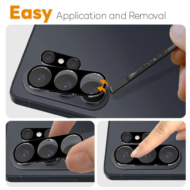 Samsung Galaxy S26 Ultra - HD Clear 9H Black Bordered Camera Lens Glass Protector