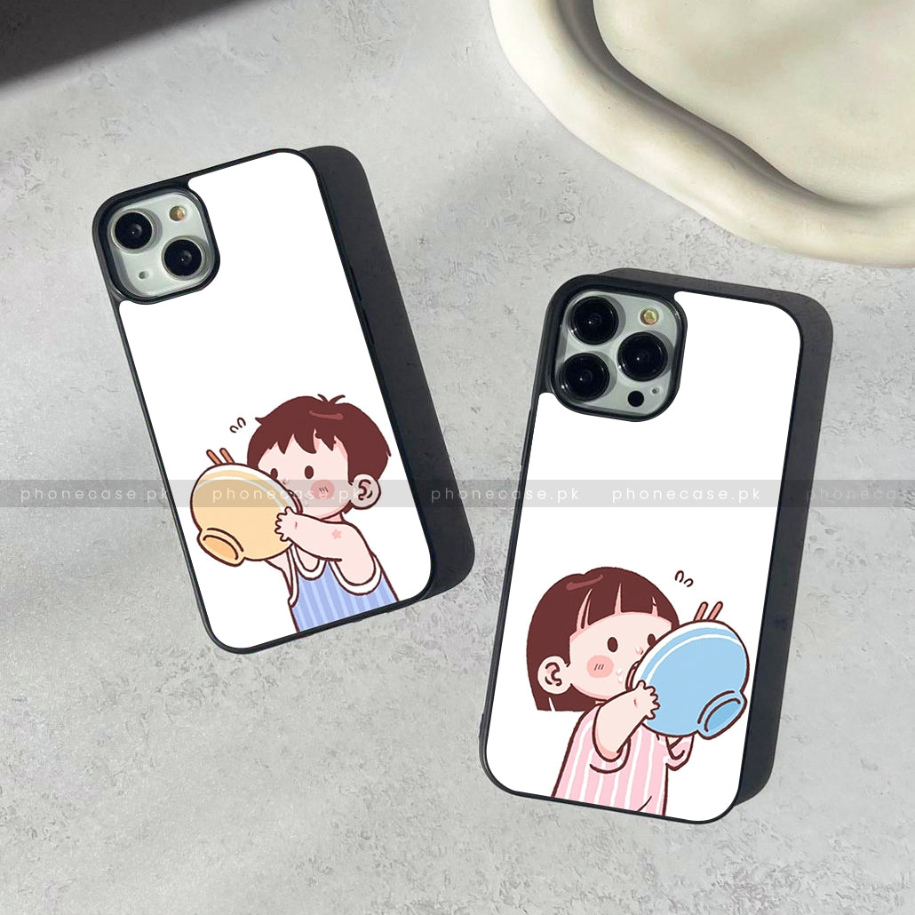 Cute Couple - HQ Ultra Shine Premium Metal Phone Case All Models