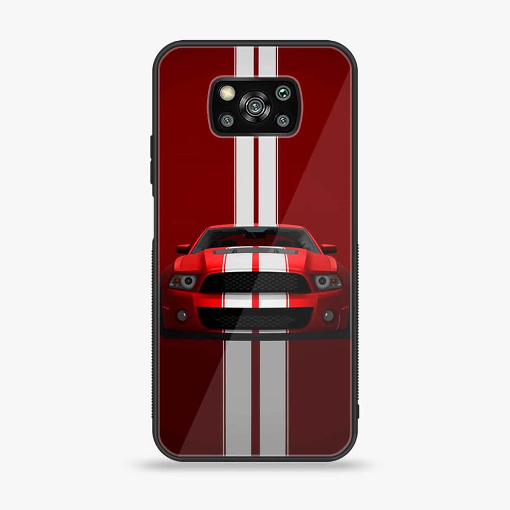 Xiaomi Poco X3 - Muscle Racing Car - Premium Printed Glass soft Bumper Shock Proof Case