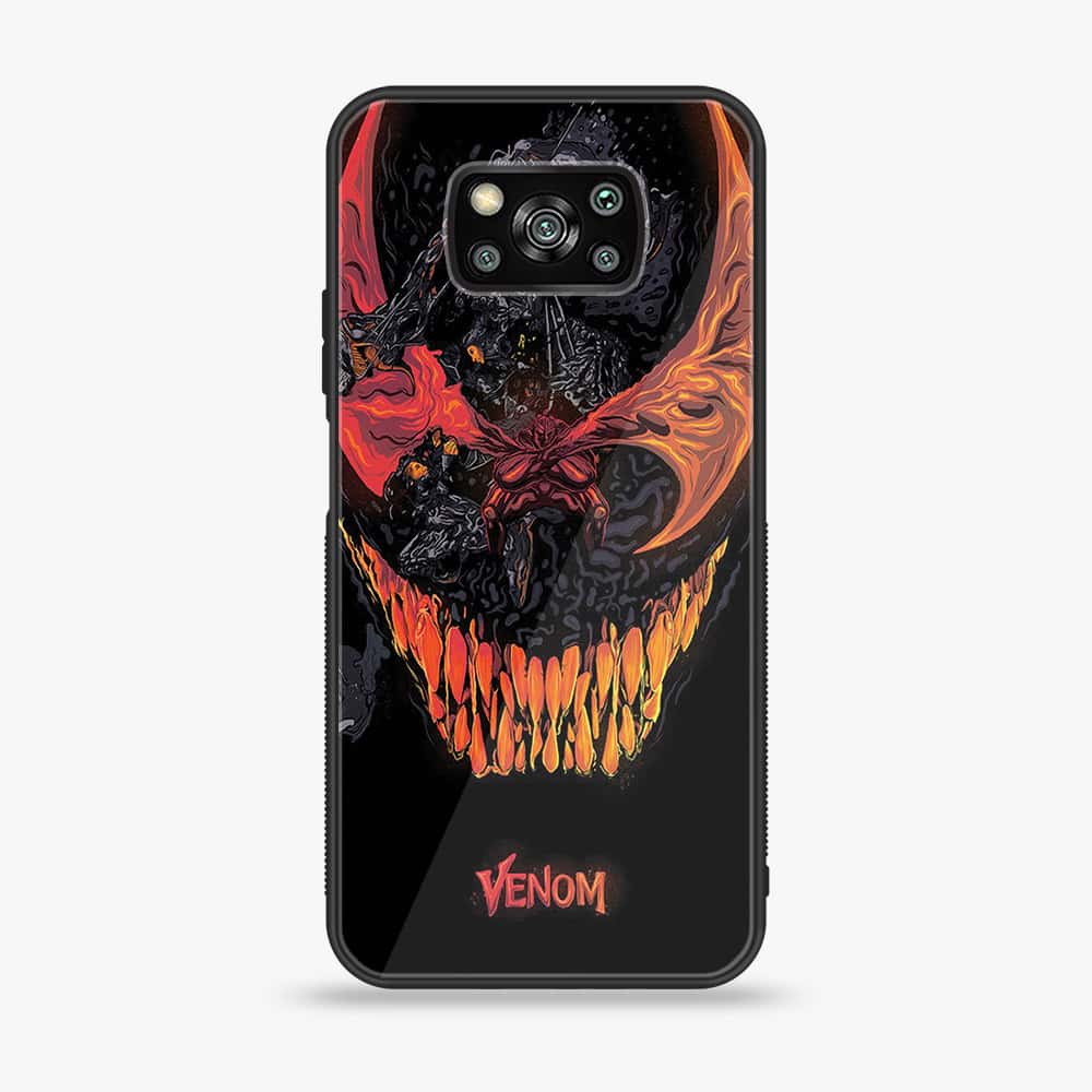 Xiaomi Poco X3 - VENOM Case - Premium Printed Glass soft Bumper Shock Proof Case