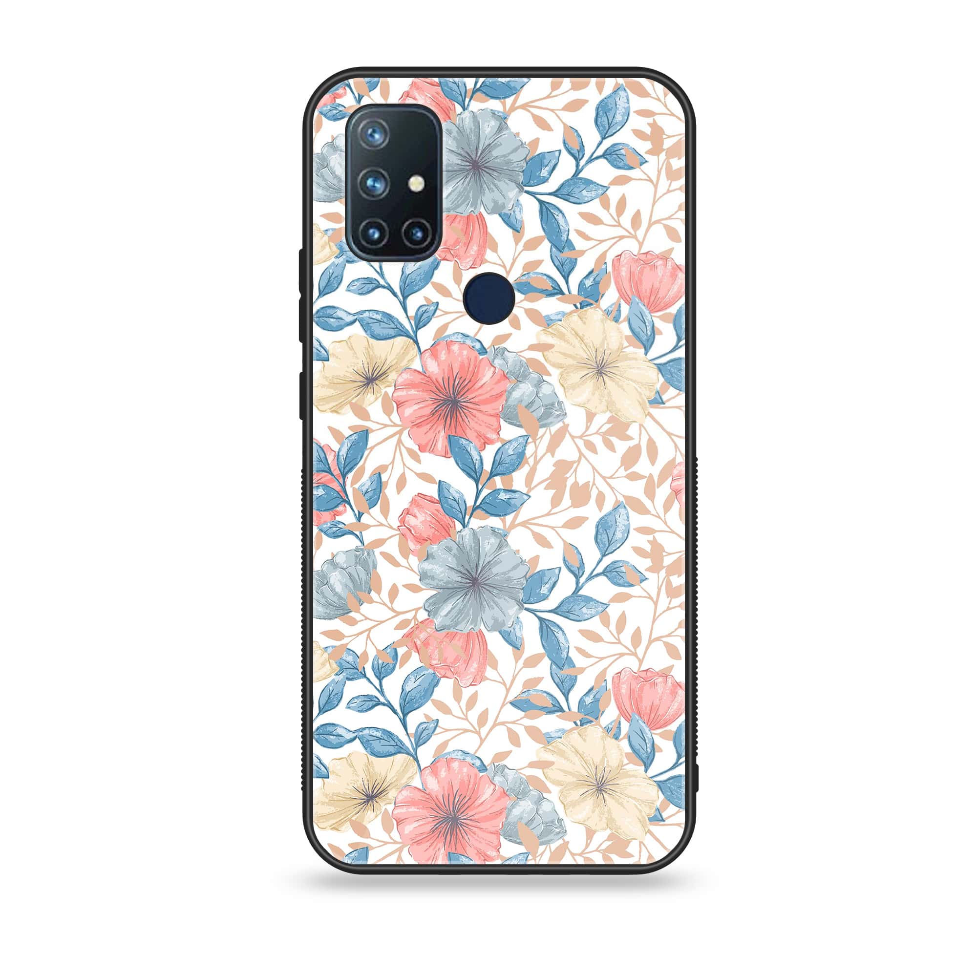 OnePlus Nord N10 - Seamless Flower - Premium Metal Printed soft Bumper Shock Proof Case CS-15276 CS-29946