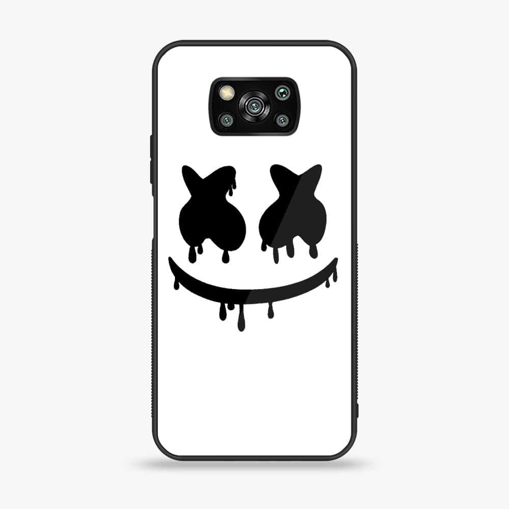 Xiaomi Poco X3 - Marshmello Face - Premium Printed Glass soft Bumper Shock Proof Case