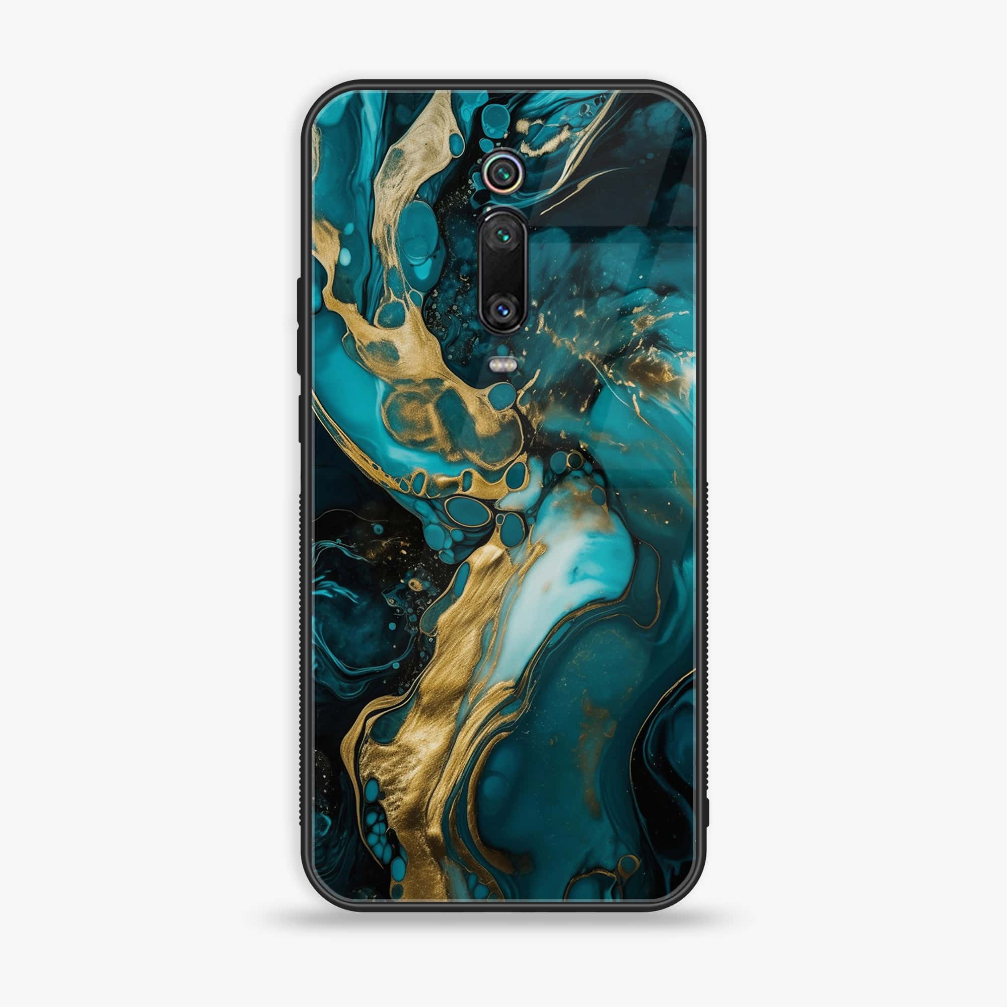 Xiaomi Mi 9T - Liquid Marble Series - Premium Printed Glass soft Bumper shock Proof Case