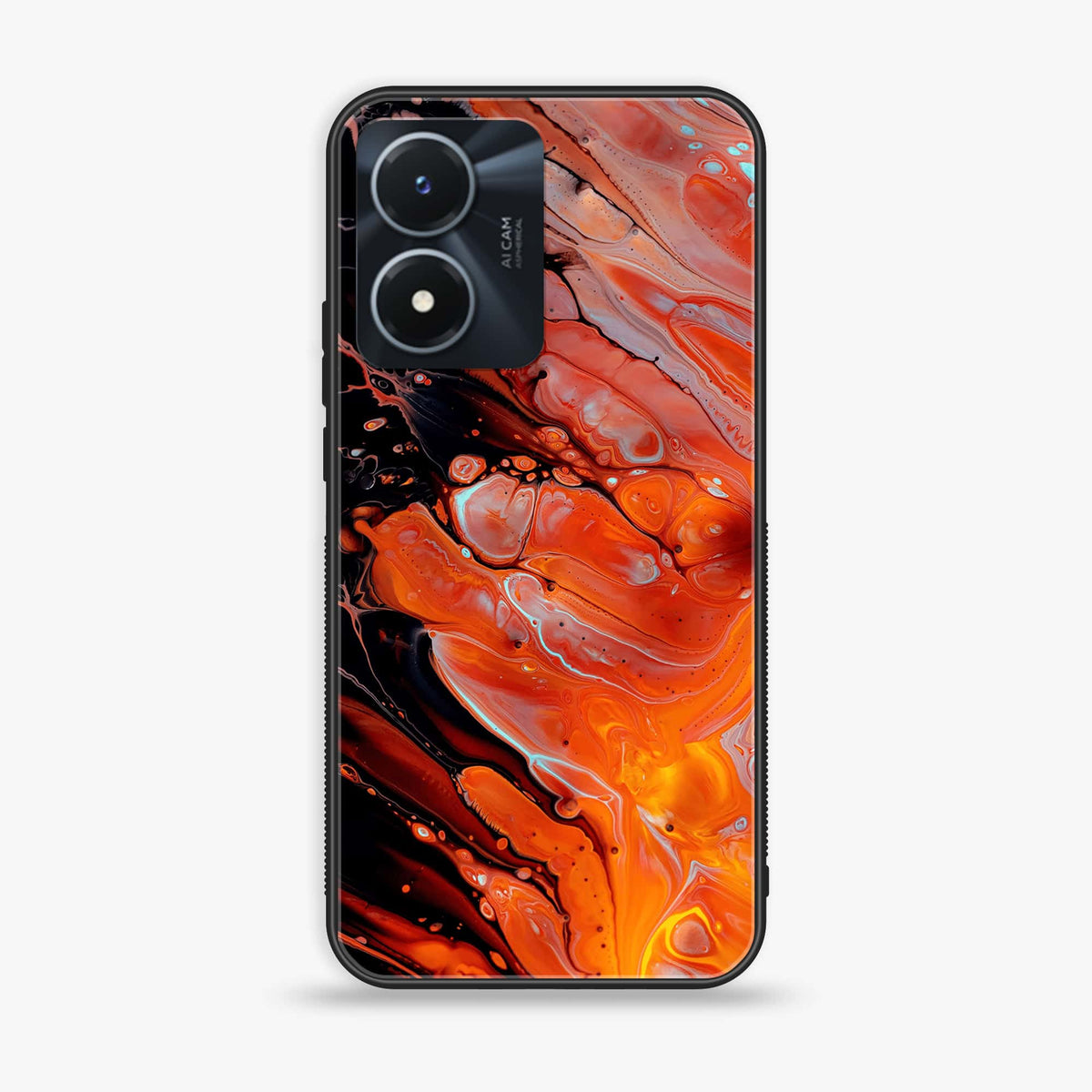 Vivo Y02s - Liquid Marble Series - Premium Printed Glass soft Bumper shock Proof Case