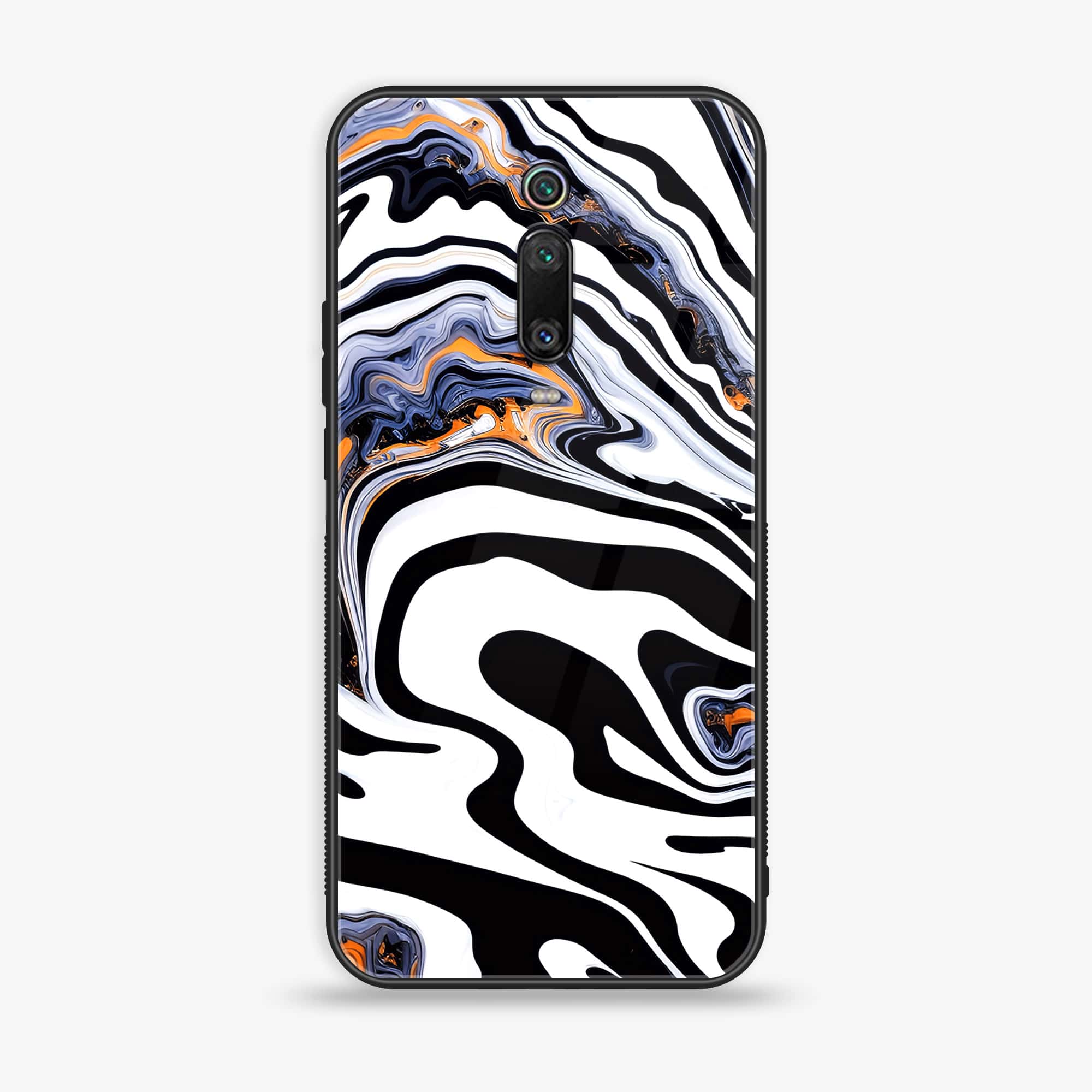 Xiaomi Mi 9T - Liquid Marble Series - Premium Printed Glass soft Bumper shock Proof Case