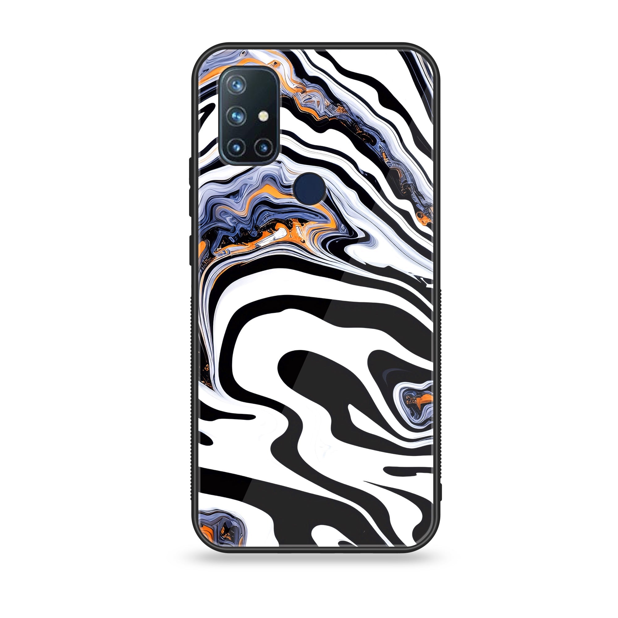 OnePlus Nord N10- Liquid Marble Designs - Premium Printed Glass soft Bumper shock Proof Case