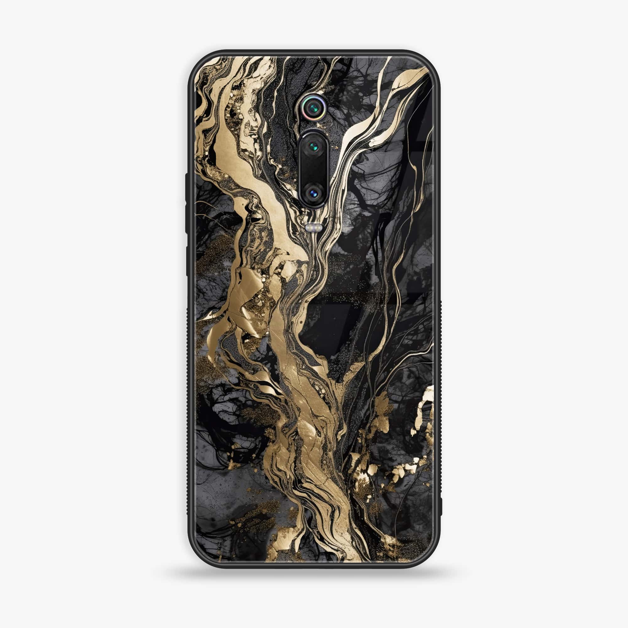 Xiaomi Mi 9T - Liquid Marble Series - Premium Printed Glass soft Bumper shock Proof Case