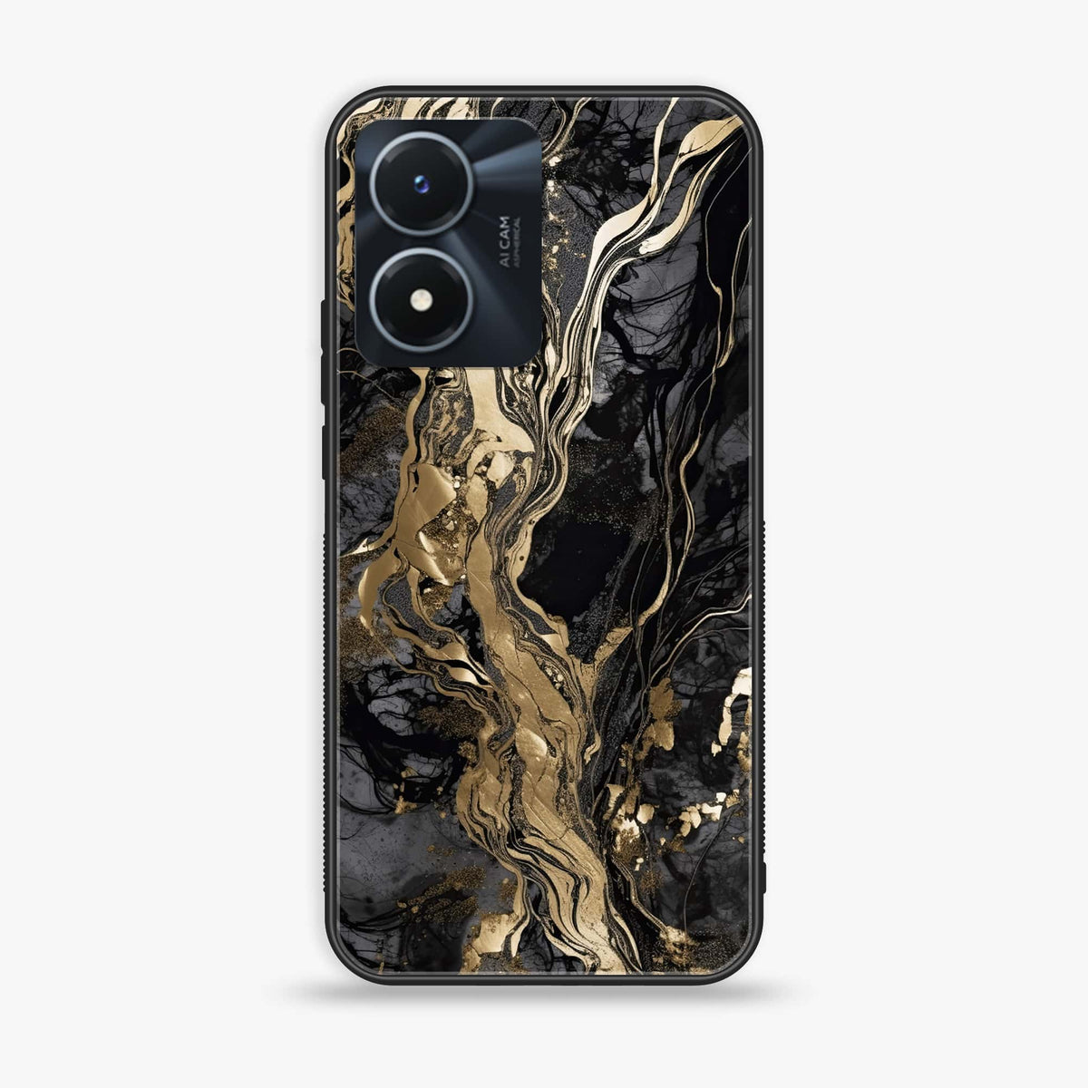 Vivo Y02s - Liquid Marble Series - Premium Printed Glass soft Bumper shock Proof Case