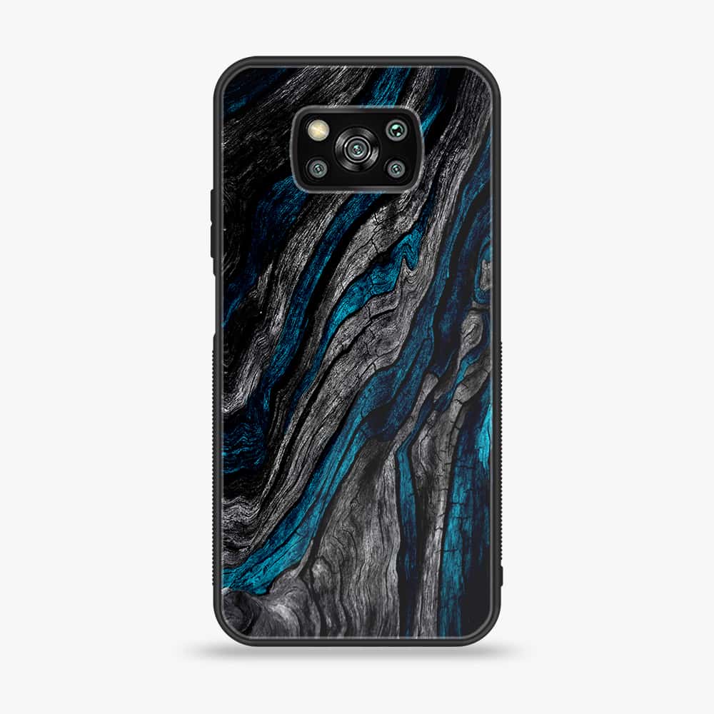 Xiaomi Poco X3 - Liquid Marble Series - Premium Printed Glass soft Bumper shock Proof Case