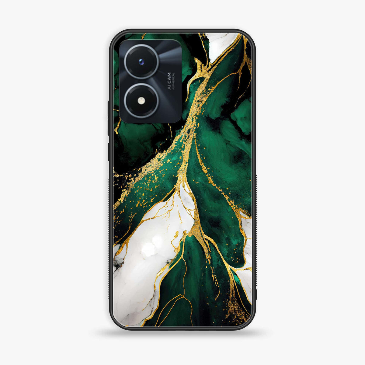 Vivo Y02s - Liquid Marble Series - Premium Printed Glass soft Bumper shock Proof Case